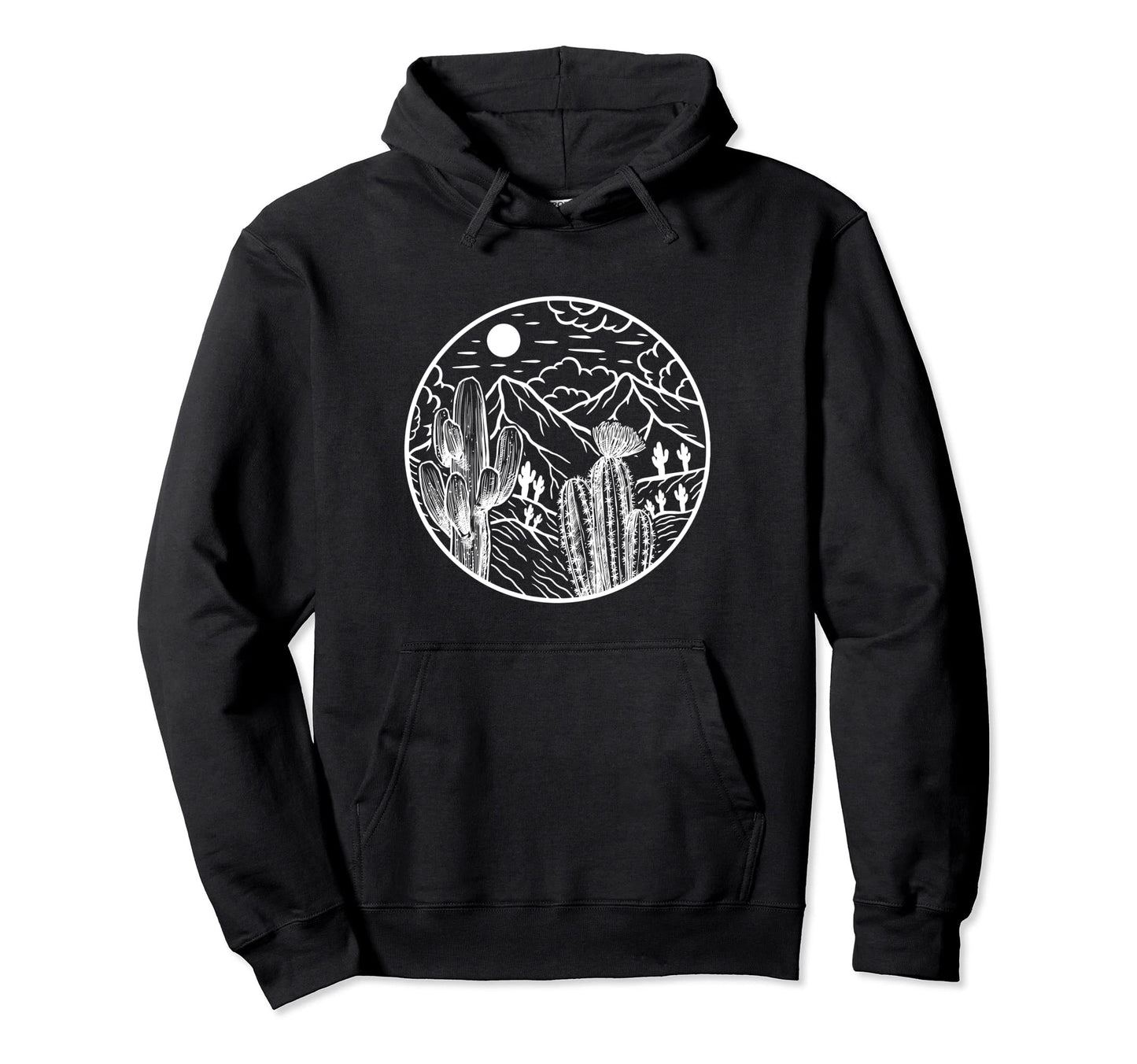Western Landscape Cactus Desert Hoodie - Unique Graphic Unisex - T-Shirt, Sweatshirt, Hoodie