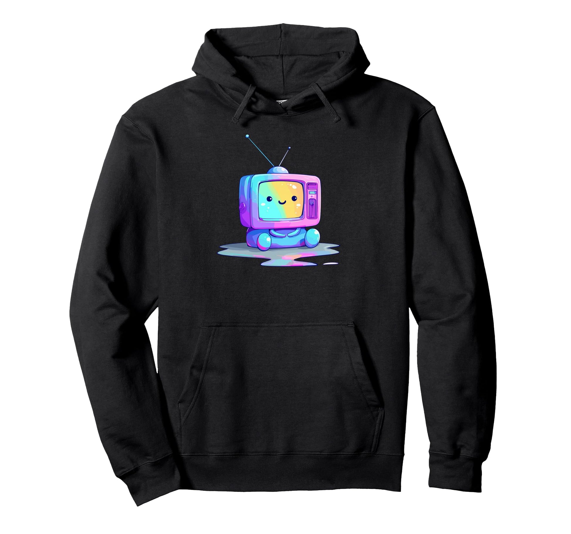 Kawaii Tv Rainbow Pastel Vaporwave Hoodie - Graphic Print for Adults - T-Shirt, Sweatshirt, Hoodie