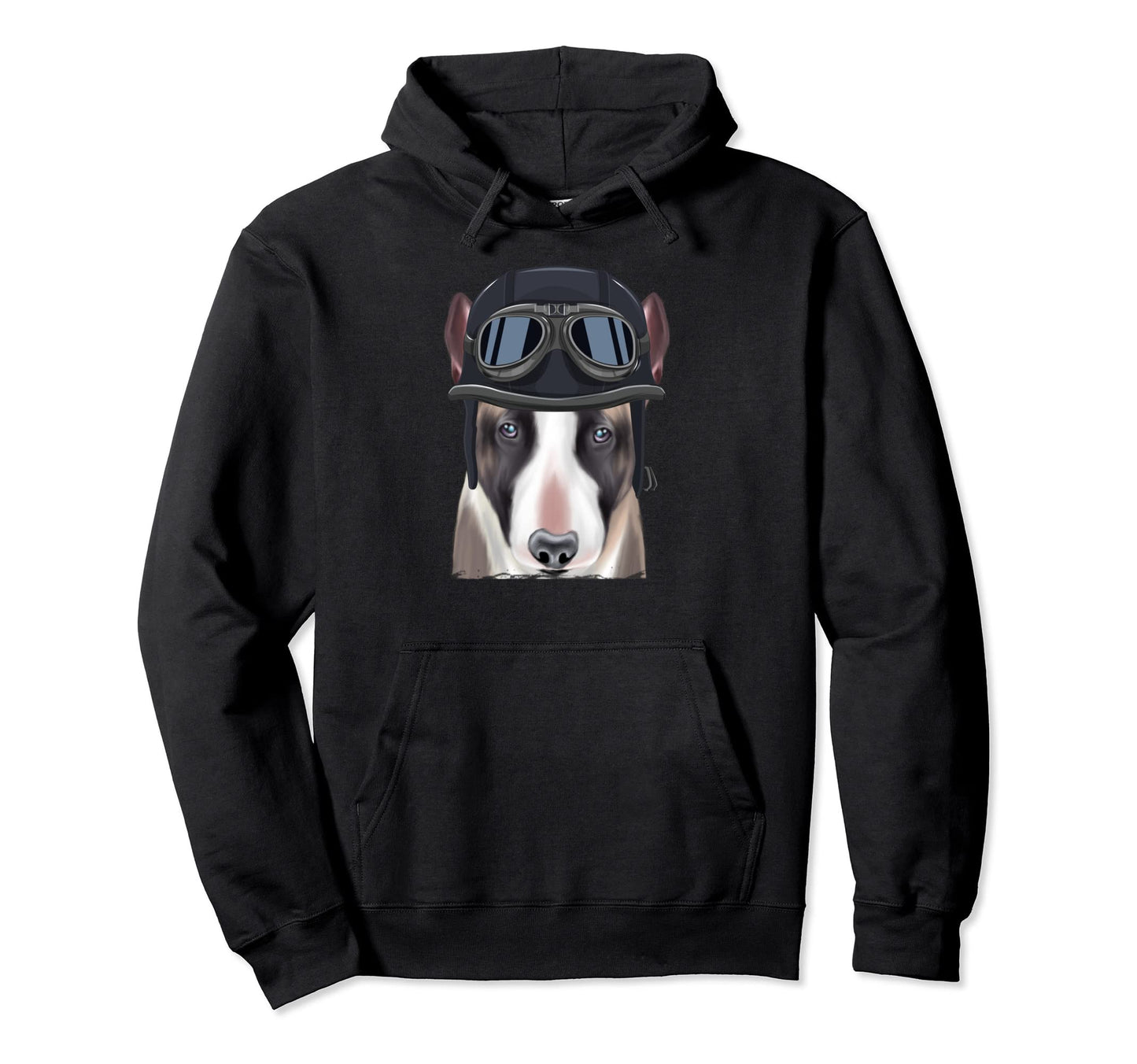 Funny Motorcycle Helmet Miniature Bull Hoodie - Novelty Apparel Men Women - T-Shirt, Sweatshirt, Hoodie