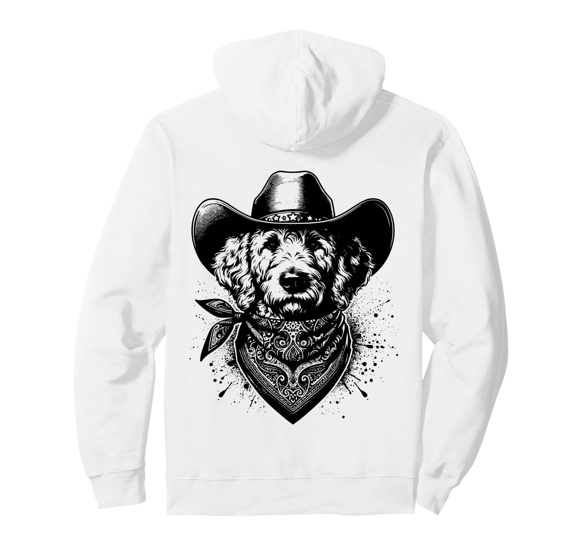 Goldendoodle Cowboy Western Hat And Hoodie - Casual Everyday Wear Unisex - T-Shirt, Sweatshirt, Hoodie