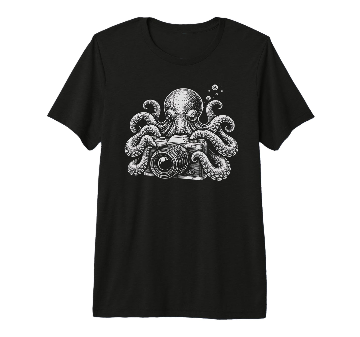 Photographer Octopus Camera Art T-Shirt - Trendy Graphic Men Women - T-Shirt, Sweatshirt, Hoodie