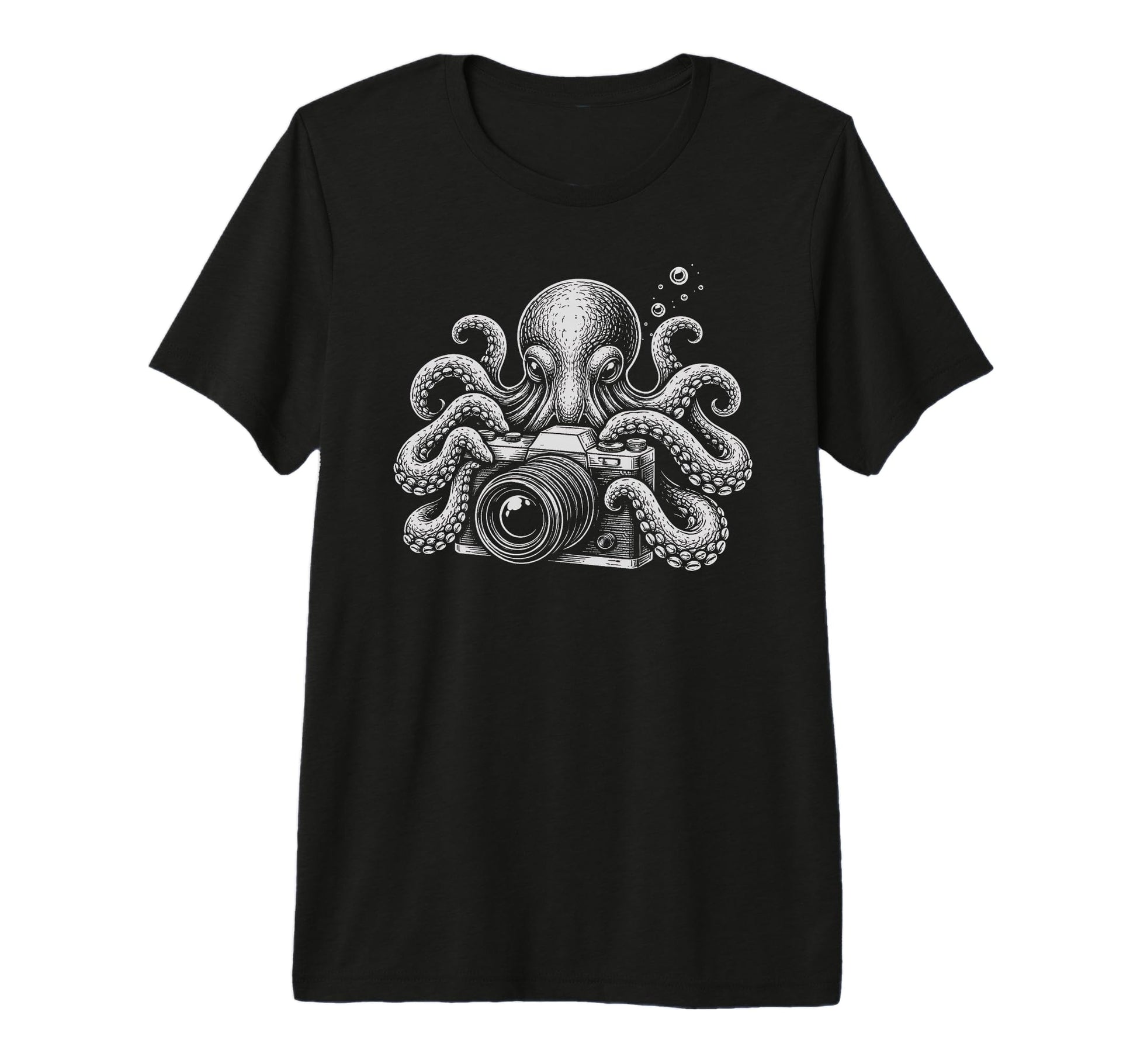 Photographer Octopus Camera Art T-Shirt - Trendy Graphic Men Women - T-Shirt, Sweatshirt, Hoodie