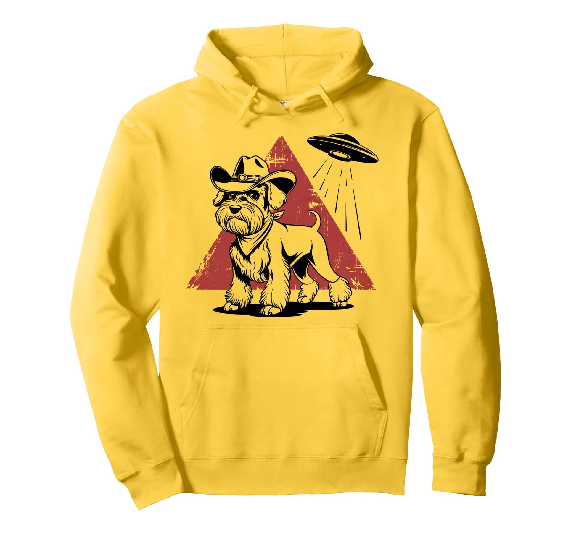 Schnauzer Schnauzer Ufo Western Hoodie - Graphic Print Unisex - T-Shirt, Sweatshirt, Hoodie