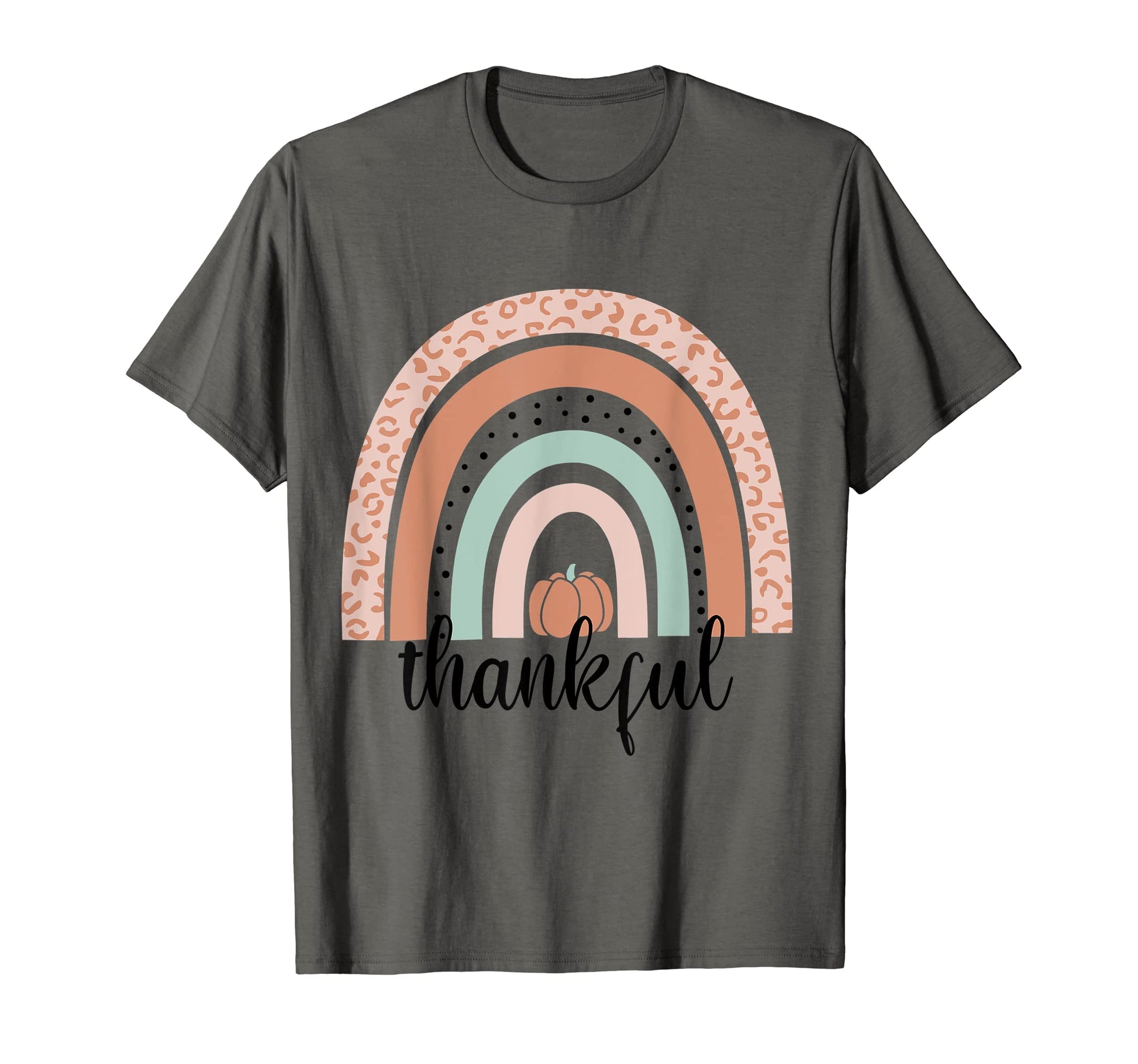 Rainbow Thankful Pumpkin Fall T-Shirt - Graphic Print Men Women - T-Shirt, Sweatshirt, Hoodie