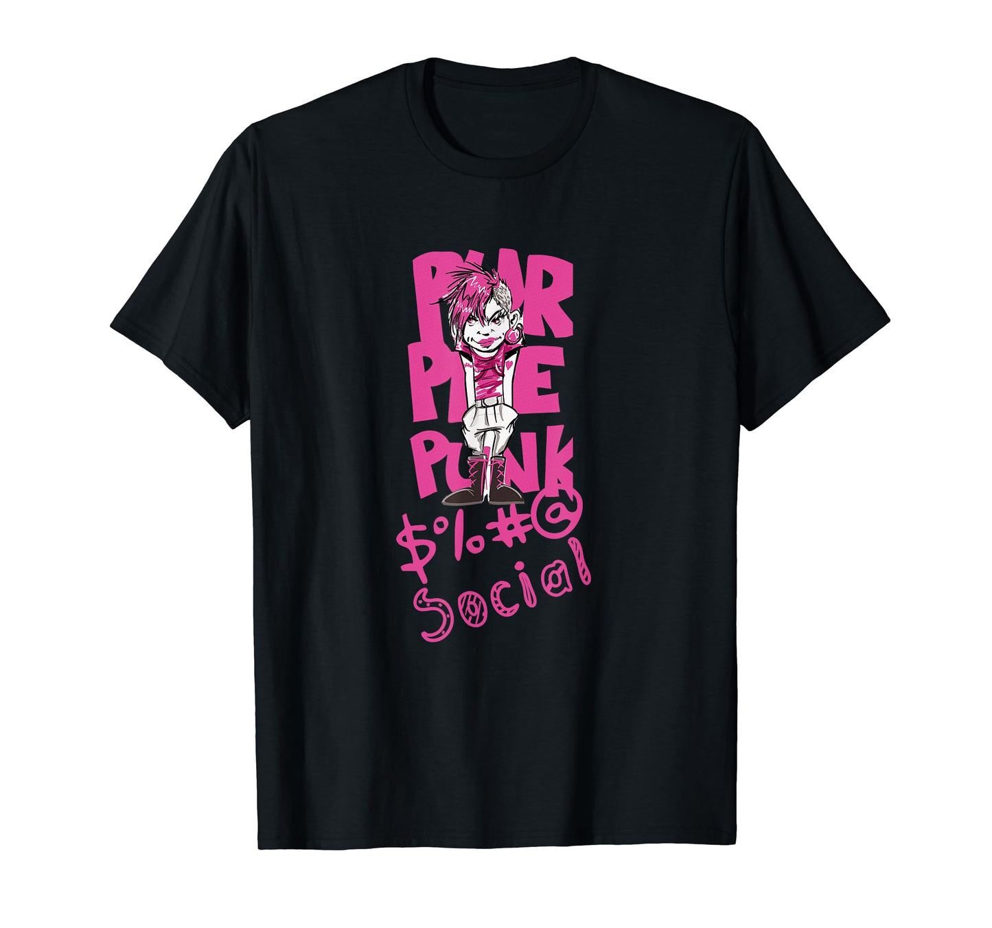 Punk Rocker Graffiti Grunge 90S T-Shirt - Minimalist Print Men Women - T-Shirt, Sweatshirt, Hoodie