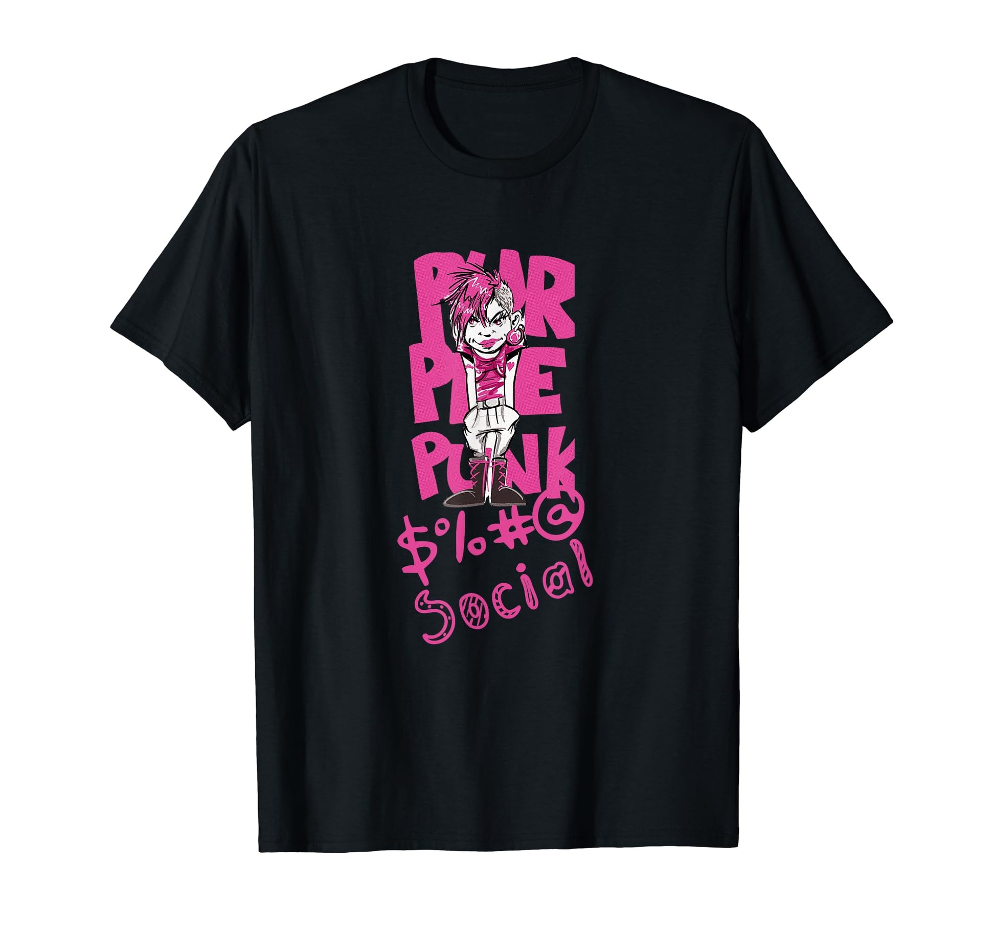 Punk Rocker Graffiti Grunge 90S T-Shirt - Minimalist Print Men Women - T-Shirt, Sweatshirt, Hoodie