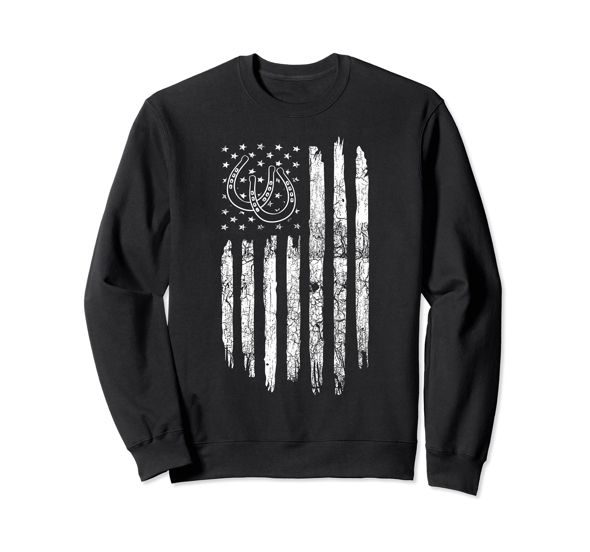 American Flag Roping Horse Lover Sweatshirt - Casual Everyday Wear Unisex - T-Shirt, Sweatshirt, Hoodie