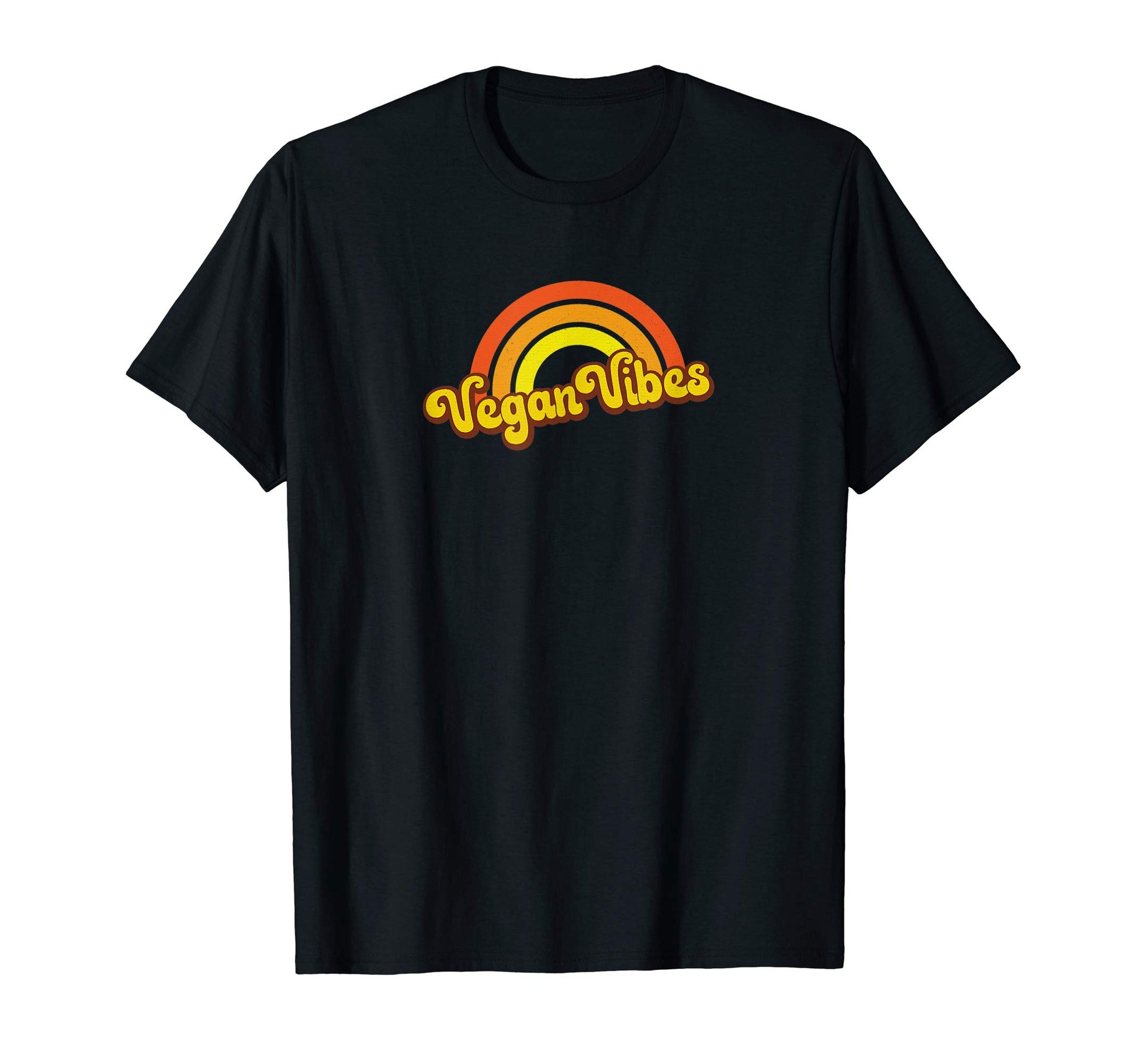 Vegan Vibes 70S 80S Orange Rainbow T-Shirt - Streetwear Style for Adults - T-Shirt, Sweatshirt, Hoodie