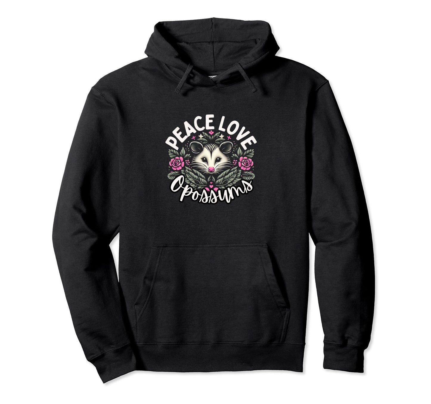 Opossum Opossum Lover Peace Love Hoodie - Aesthetic Graphic for Adults - T-Shirt, Sweatshirt, Hoodie