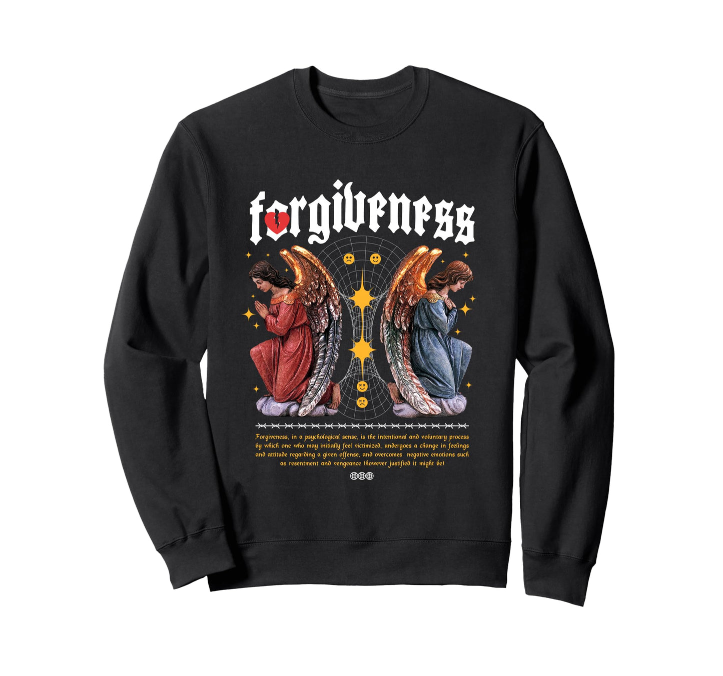 Forgiveness Angels Aesthetic Edgy Sweatshirt - Graphic Print Men Women - T-Shirt, Sweatshirt, Hoodie
