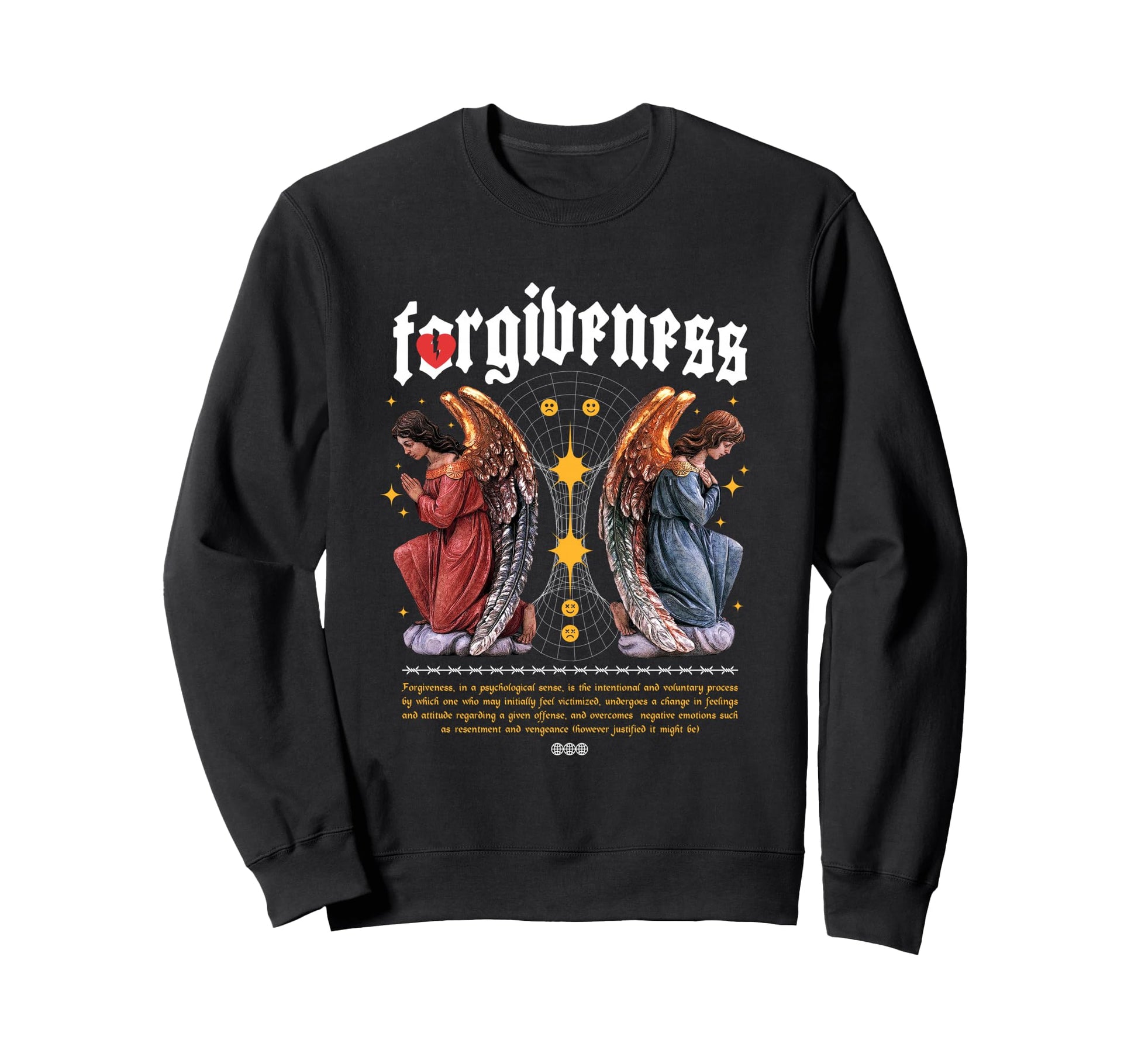 Forgiveness Angels Aesthetic Edgy Sweatshirt - Graphic Print Men Women - T-Shirt, Sweatshirt, Hoodie
