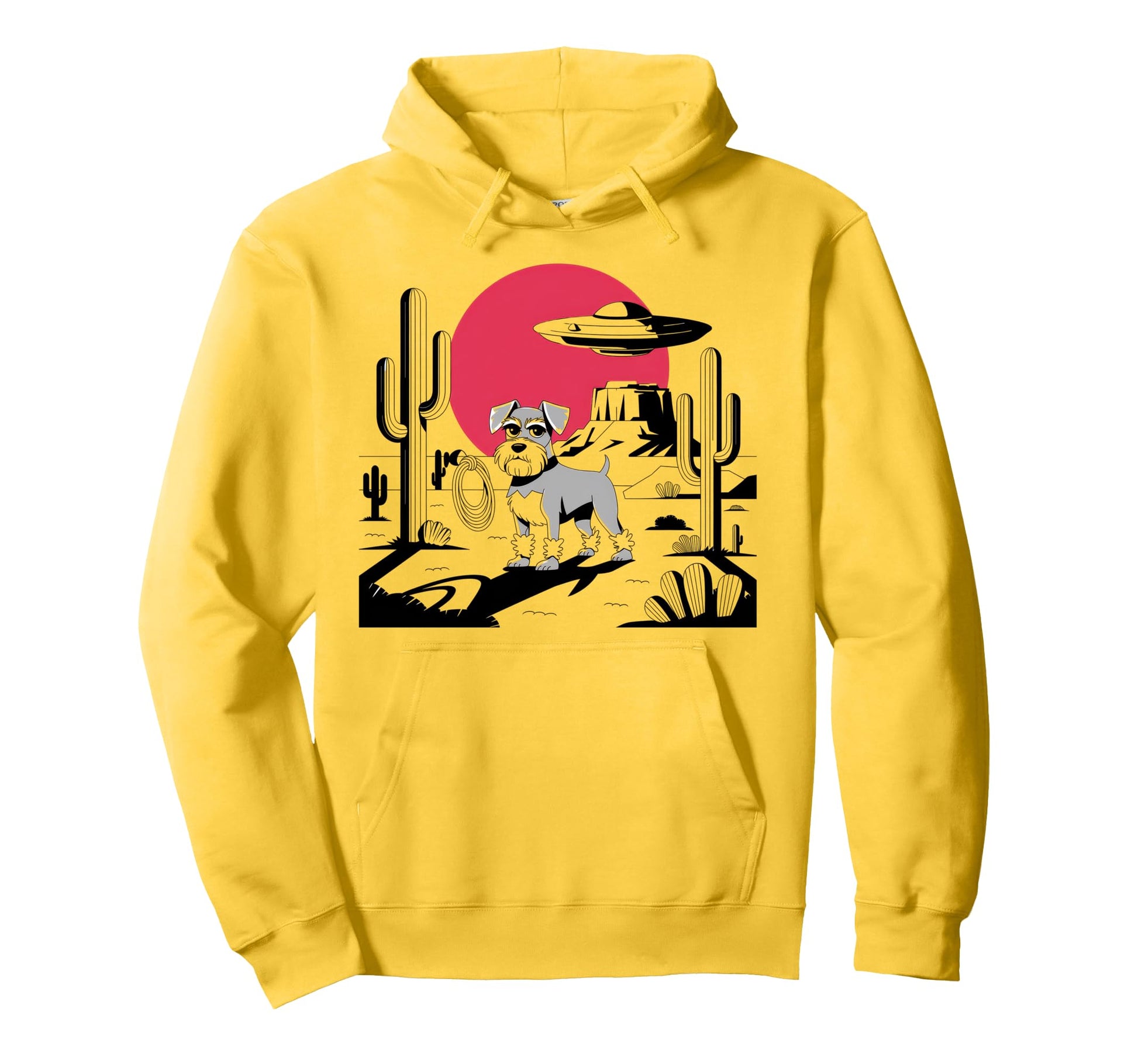 Schnauzer Schnauzer Ufo Western Hoodie - Streetwear Style for Adults - T-Shirt, Sweatshirt, Hoodie