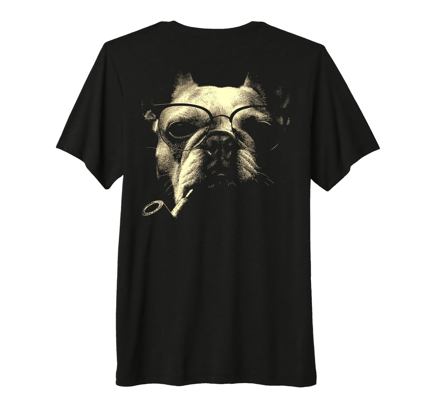 French Bulldog Glasses Smoking Pipe Meme T-Shirt - Graphic Print Men Women - T-Shirt, Sweatshirt, Hoodie