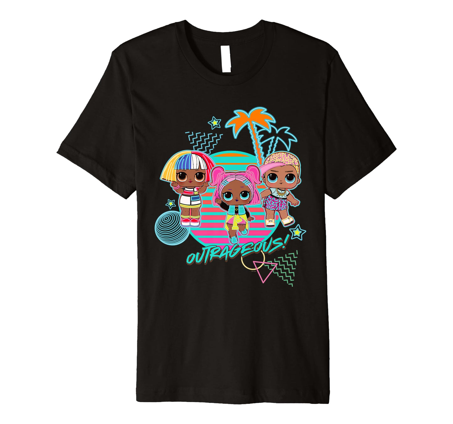 L O L Surprise Neon Vaporwave Beach T-Shirt - Graphic Print for Adults - T-Shirt, Sweatshirt, Hoodie