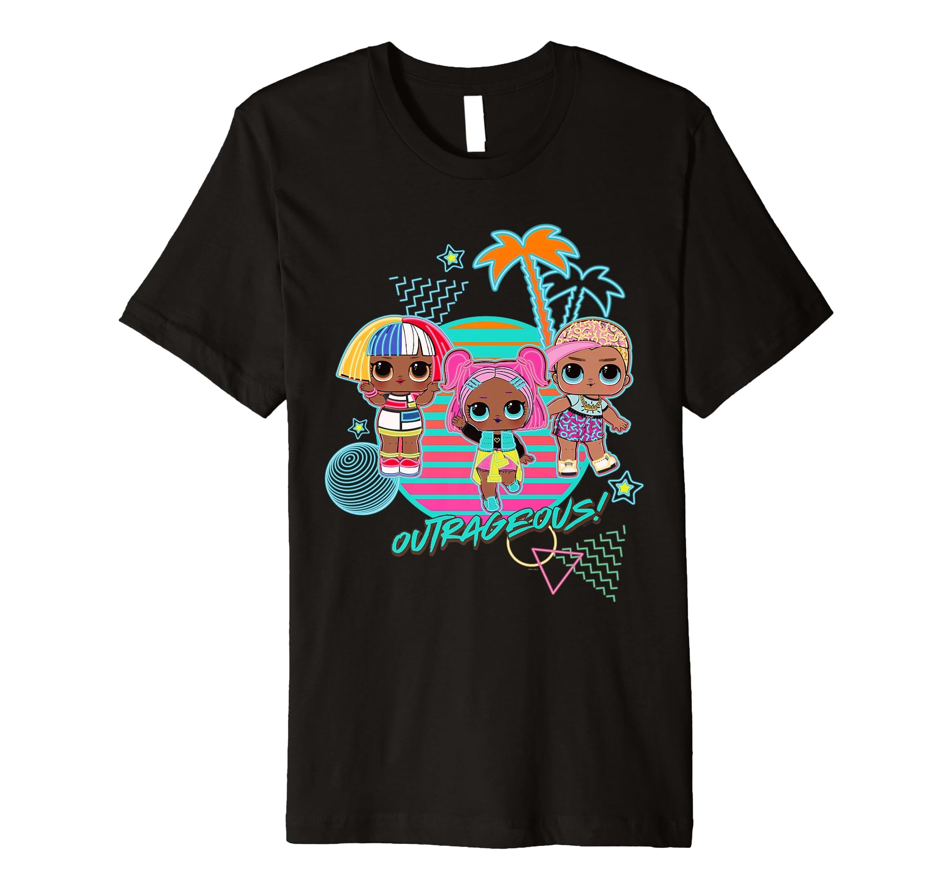 L O L Surprise Neon Vaporwave Beach T-Shirt - Graphic Print for Adults - T-Shirt, Sweatshirt, Hoodie