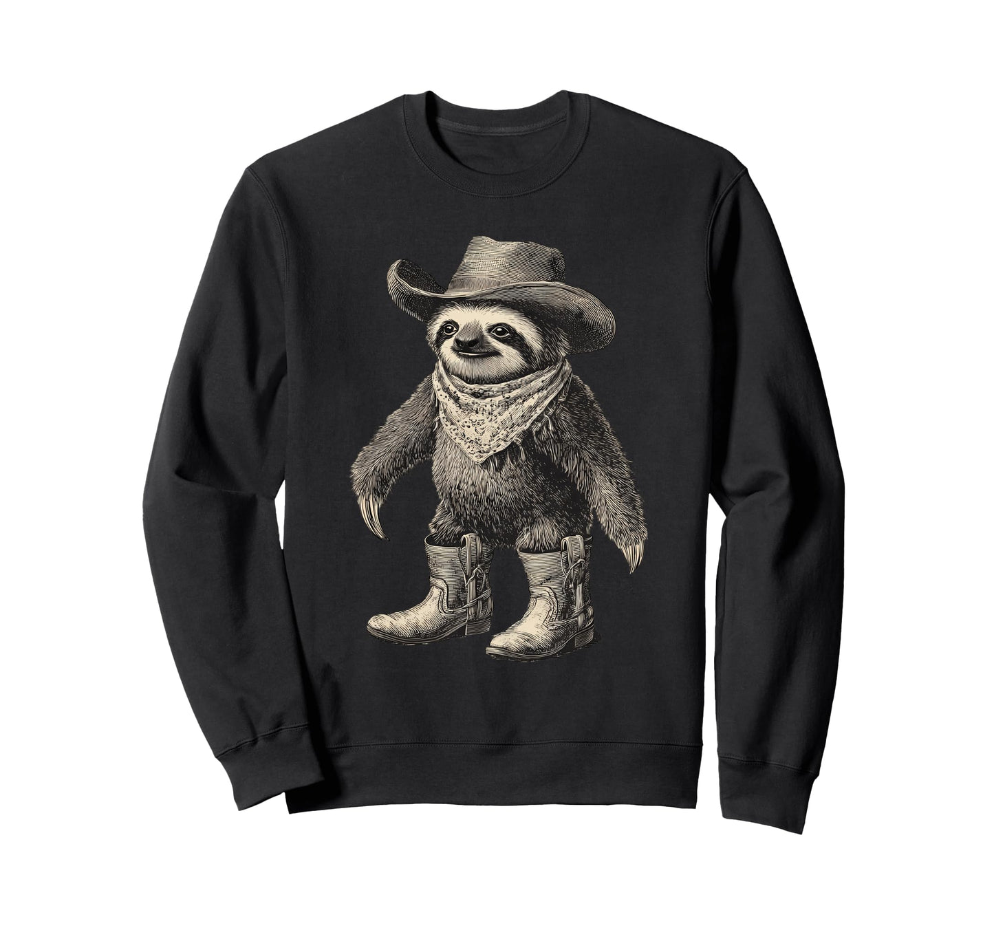Sloth Cowboy Rodeo Cowgirl Western Sweatshirt - Streetwear Style Unisex - T-Shirt, Sweatshirt, Hoodie