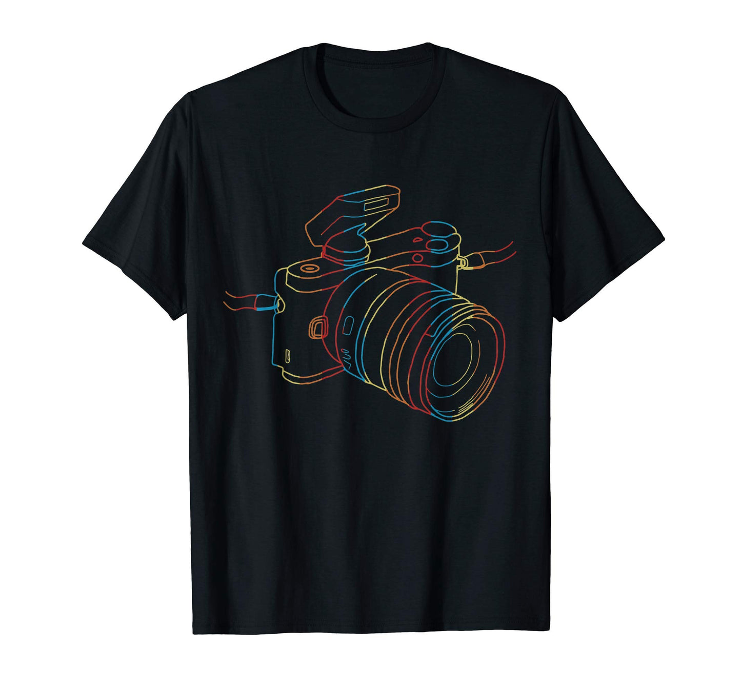Camera Line Art Photographer T-Shirt - Custom Art Print for Adults - T-Shirt, Sweatshirt, Hoodie
