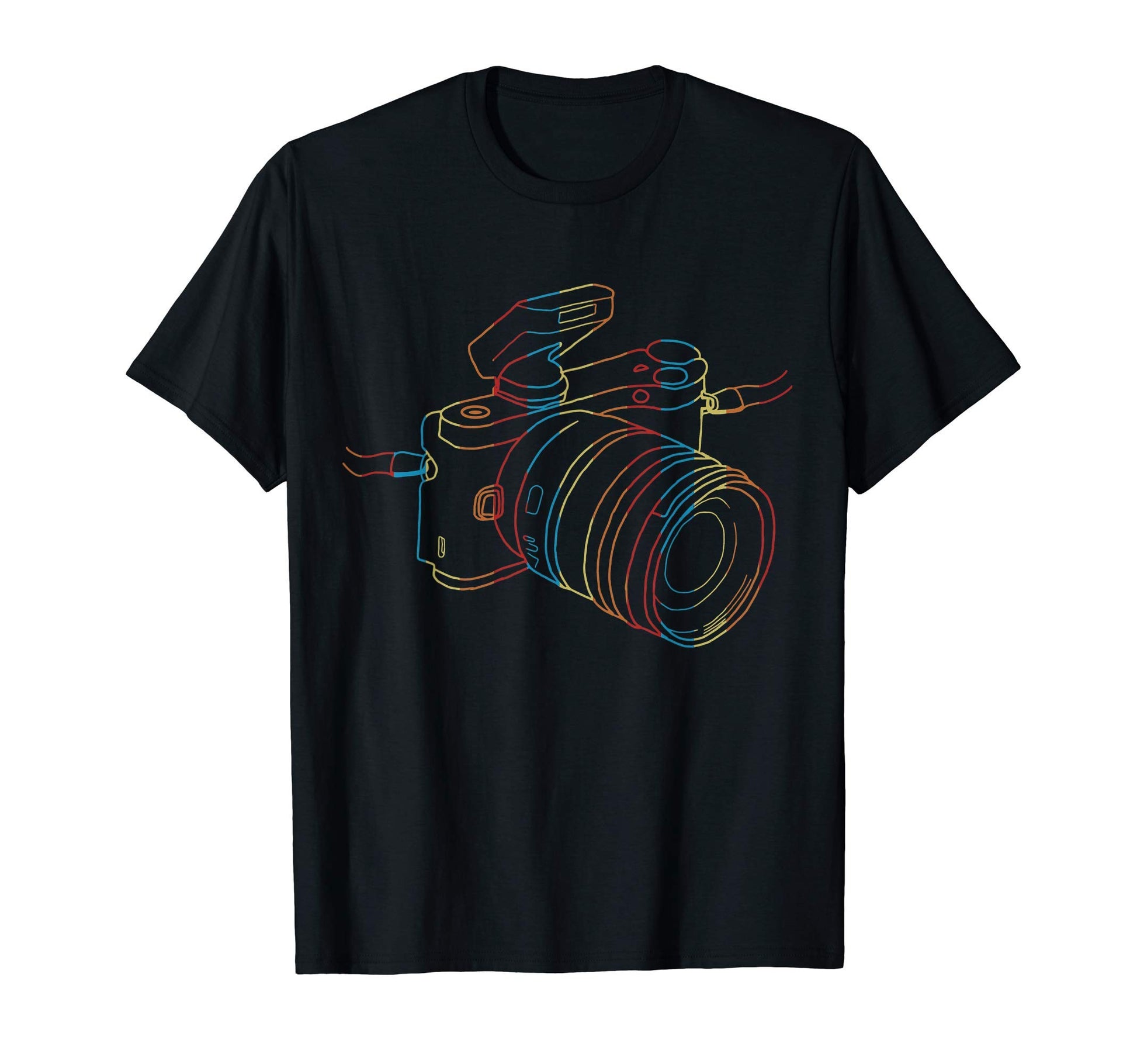 Camera Line Art Photographer T-Shirt - Custom Art Print for Adults - T-Shirt, Sweatshirt, Hoodie
