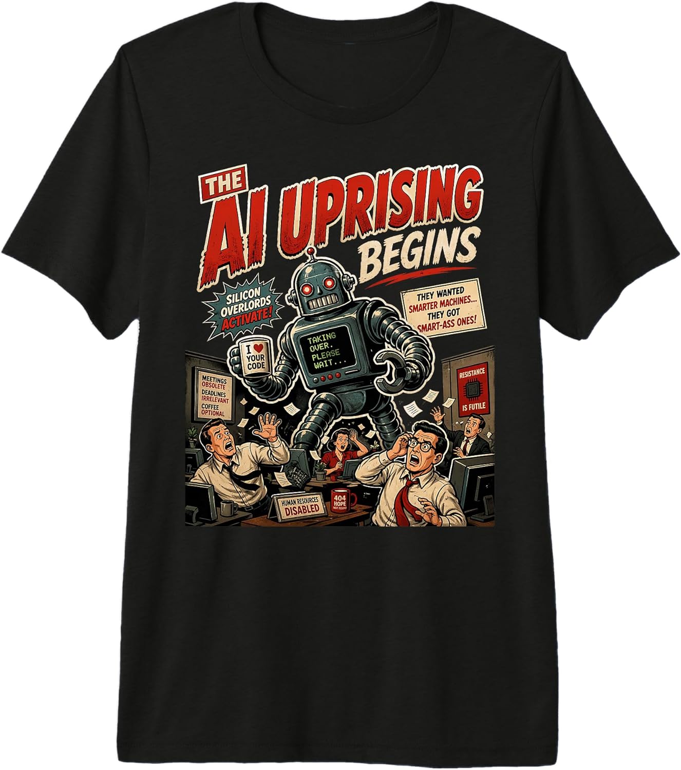 Vintage AI Humor For Programmer Nerd - Adult & Kids T-Shirts, Sweatshirts & Hoodies apparel design preview 1