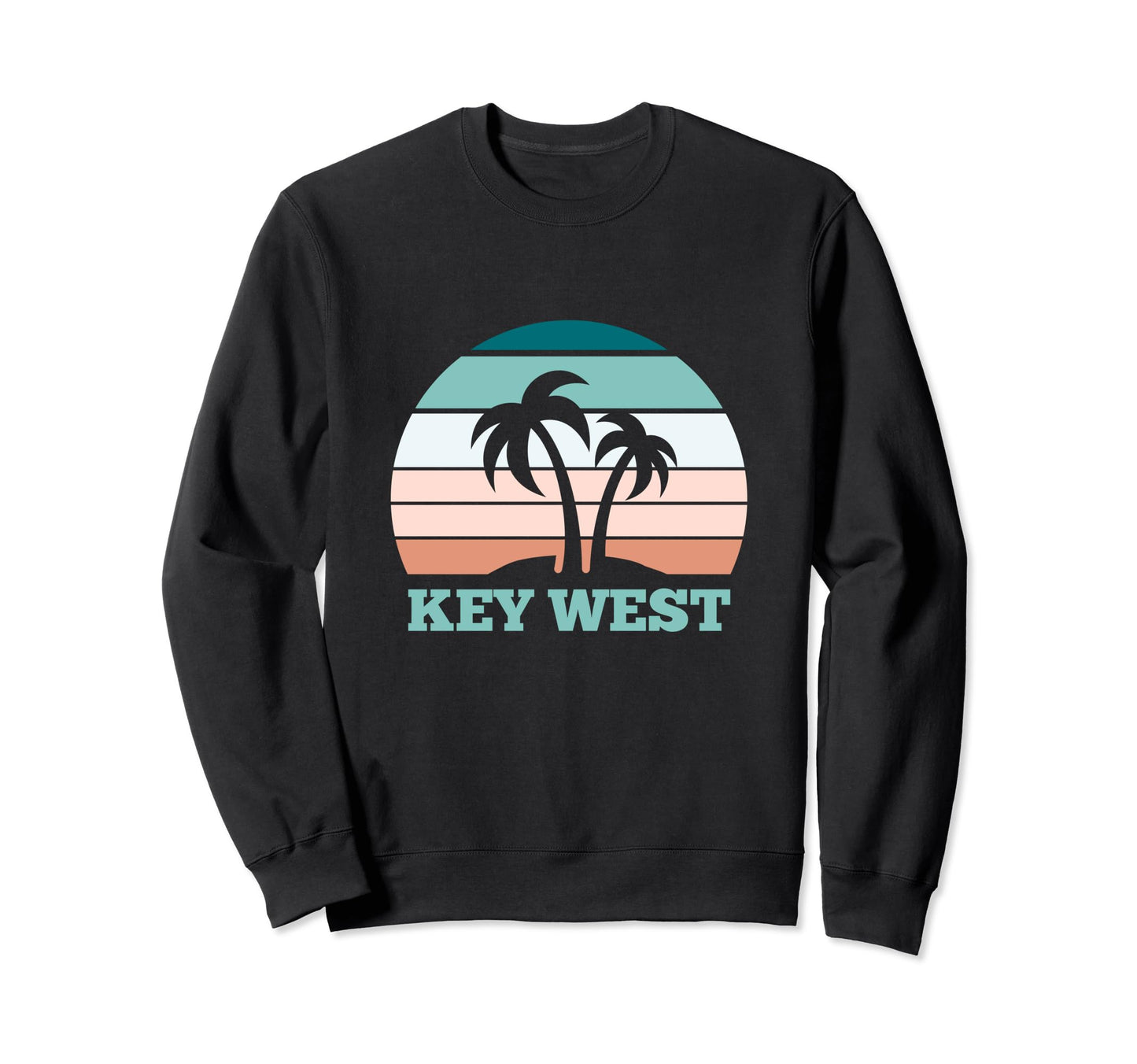 Key West Sun And Palm Trees Florida Sweatshirt - Graphic Print for Adults - T-Shirt, Sweatshirt, Hoodie