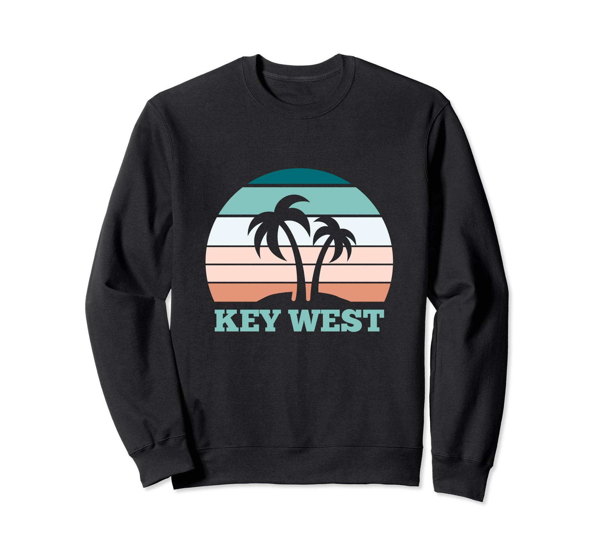 Key West Sun And Palm Trees Florida Sweatshirt - Graphic Print for Adults - T-Shirt, Sweatshirt, Hoodie