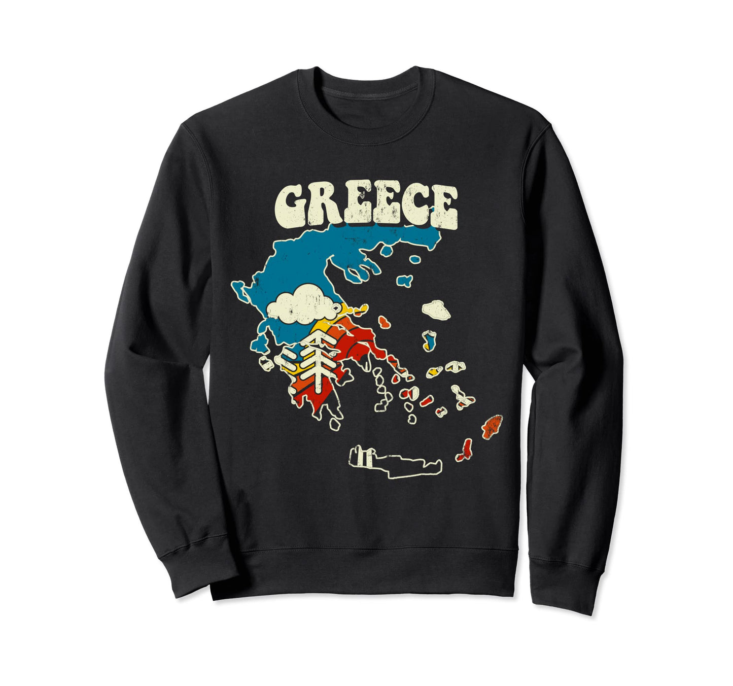 Greece Greek Country Rainbow 70S Sweatshirt - Custom Art Print Men Women - T-Shirt, Sweatshirt, Hoodie