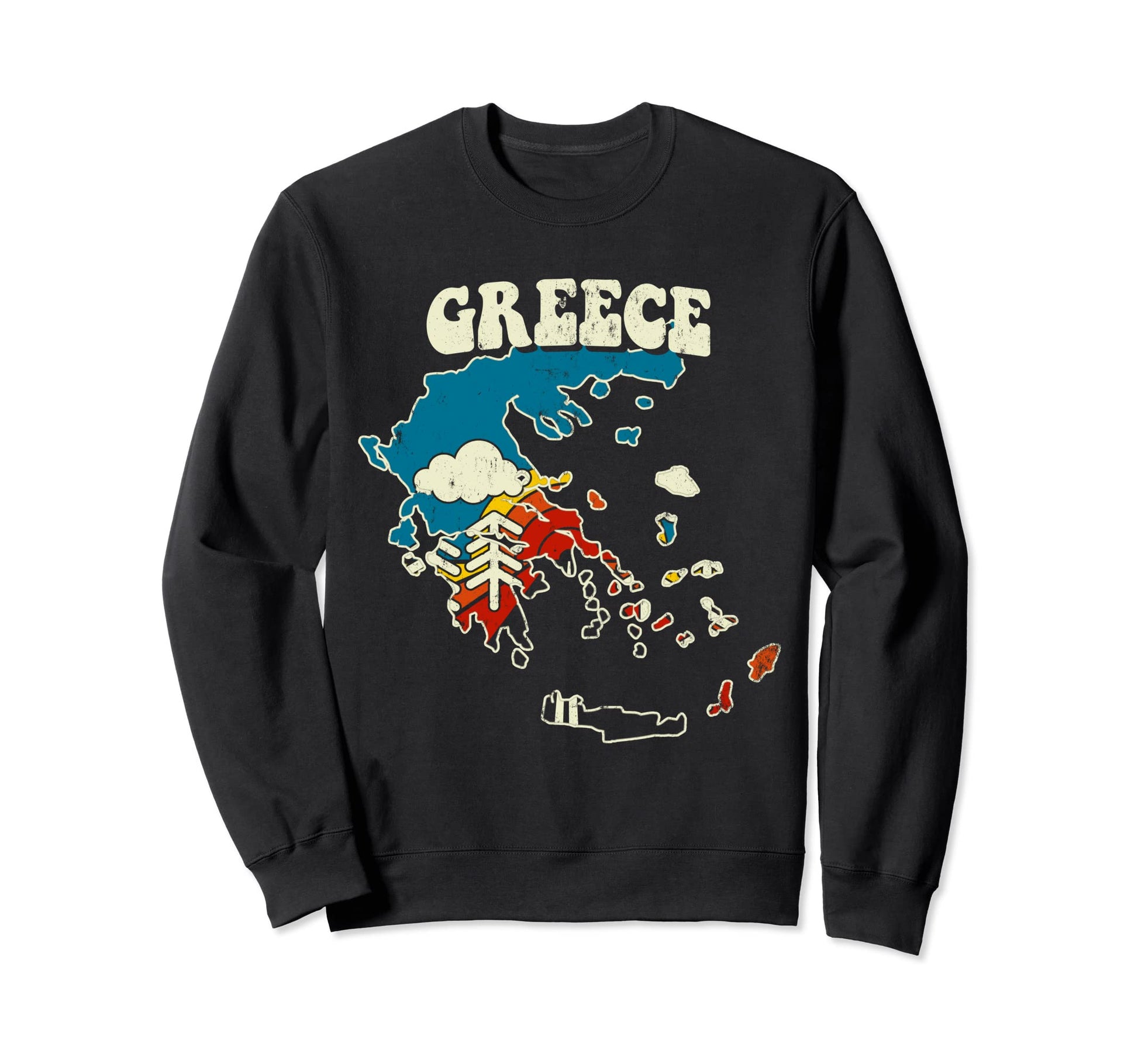 Greece Greek Country Rainbow 70S Sweatshirt - Custom Art Print Men Women - T-Shirt, Sweatshirt, Hoodie