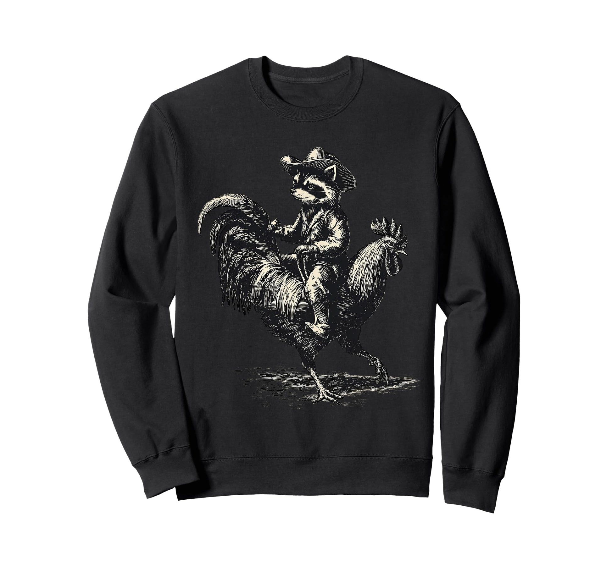 Raccoon Cowboy Rodeo Cowgirl Western Sweatshirt - Trendy Graphic Unisex - T-Shirt, Sweatshirt, Hoodie