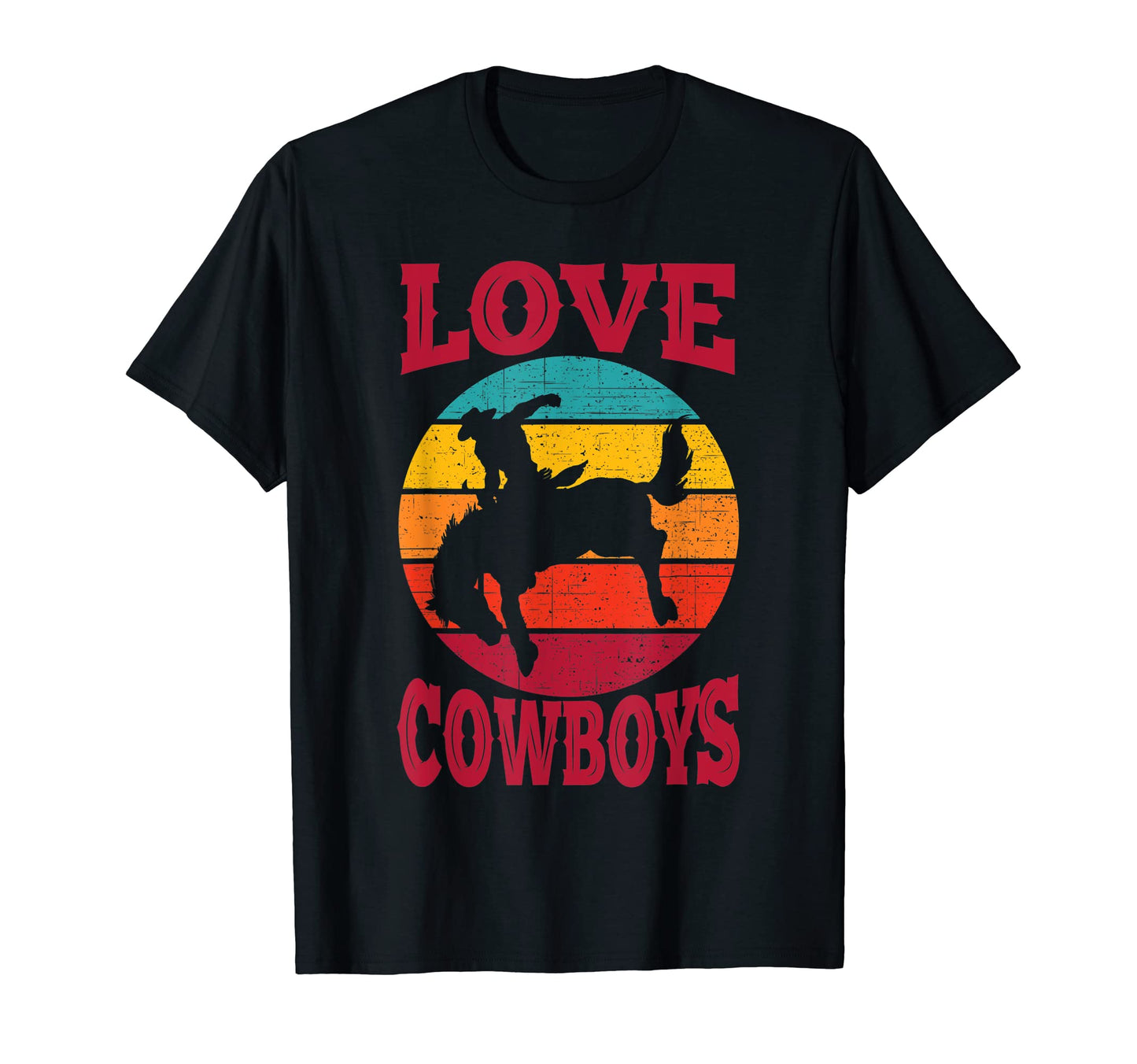 Rodeo Bucking Bronco Horse Love T-Shirt - Casual Everyday Wear Men Women - T-Shirt, Sweatshirt, Hoodie