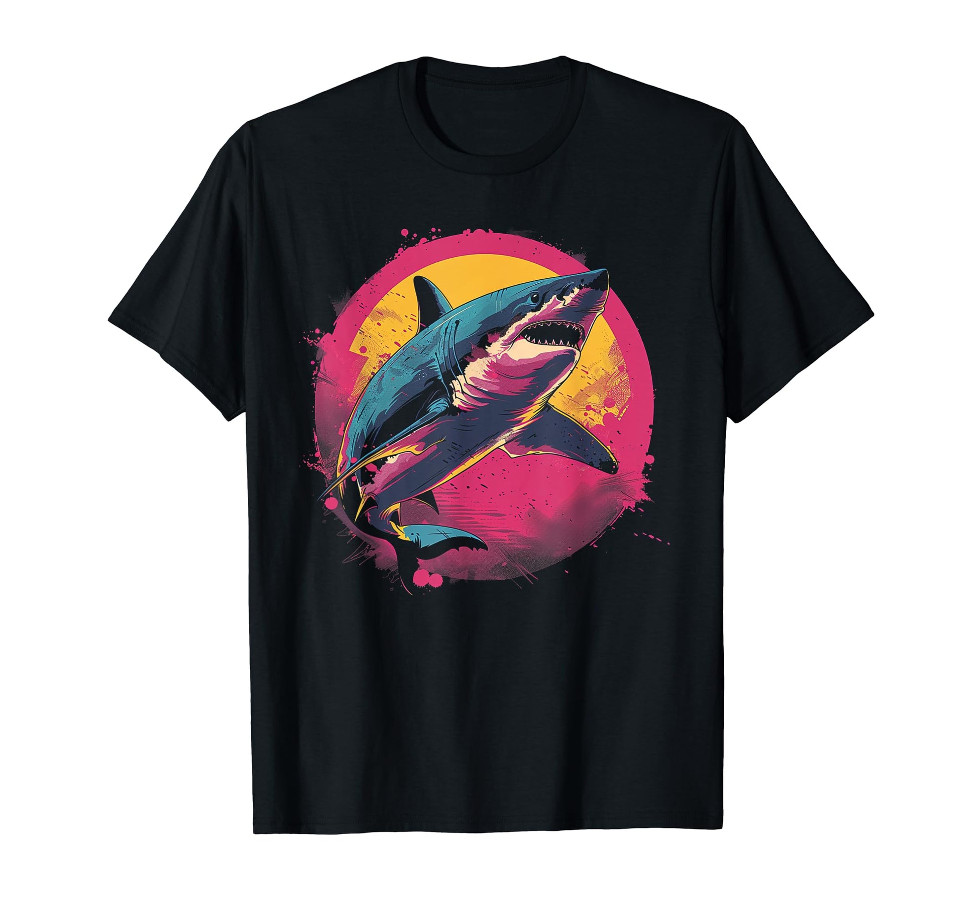Shark Vaporwave Aesthetic Synthwave 80S T-Shirt - Graphic Print for Adults - T-Shirt, Sweatshirt, Hoodie