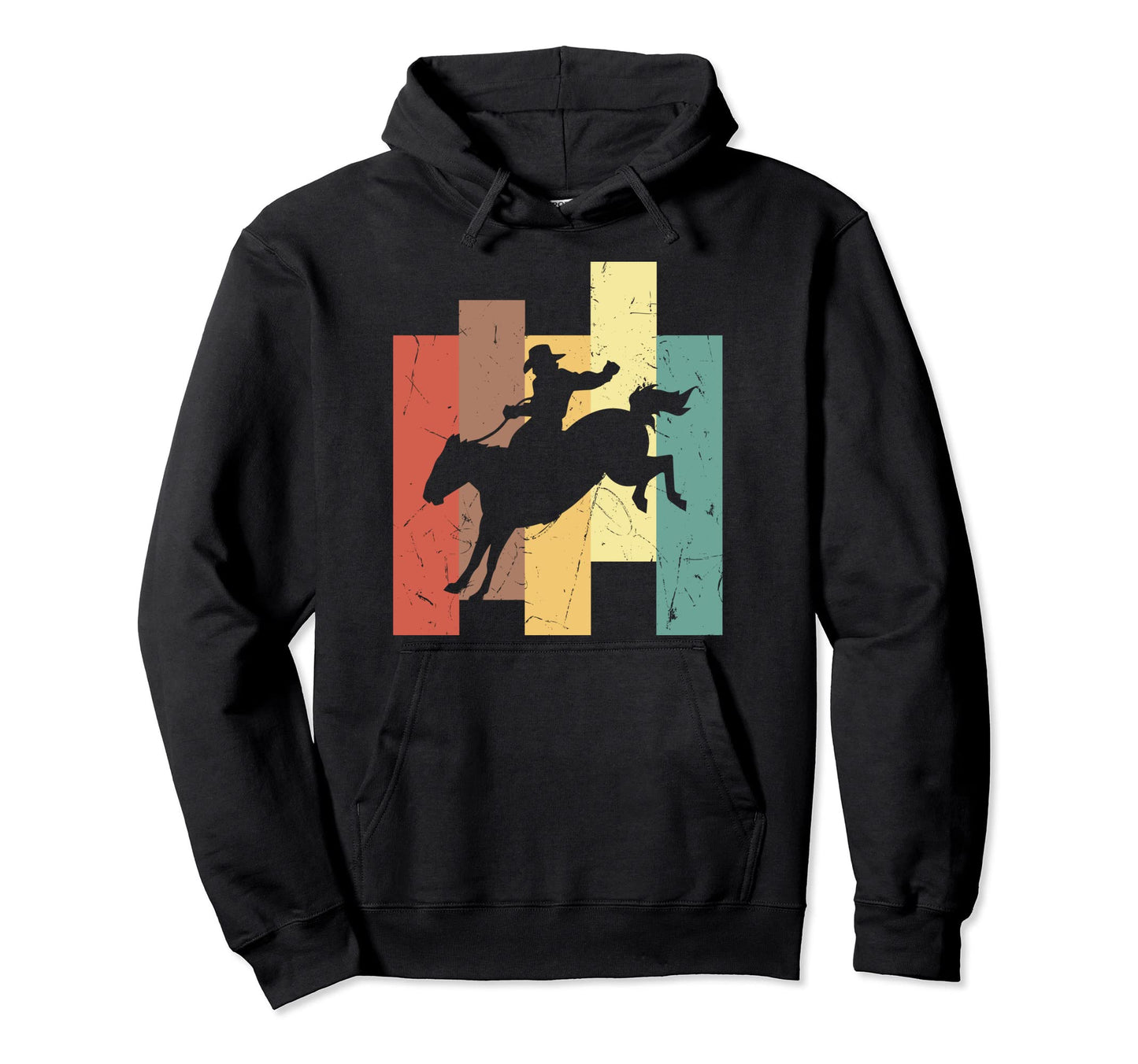 Bucking Horse Rode Cowboys Hoodie - Unique Graphic Unisex - T-Shirt, Sweatshirt, Hoodie