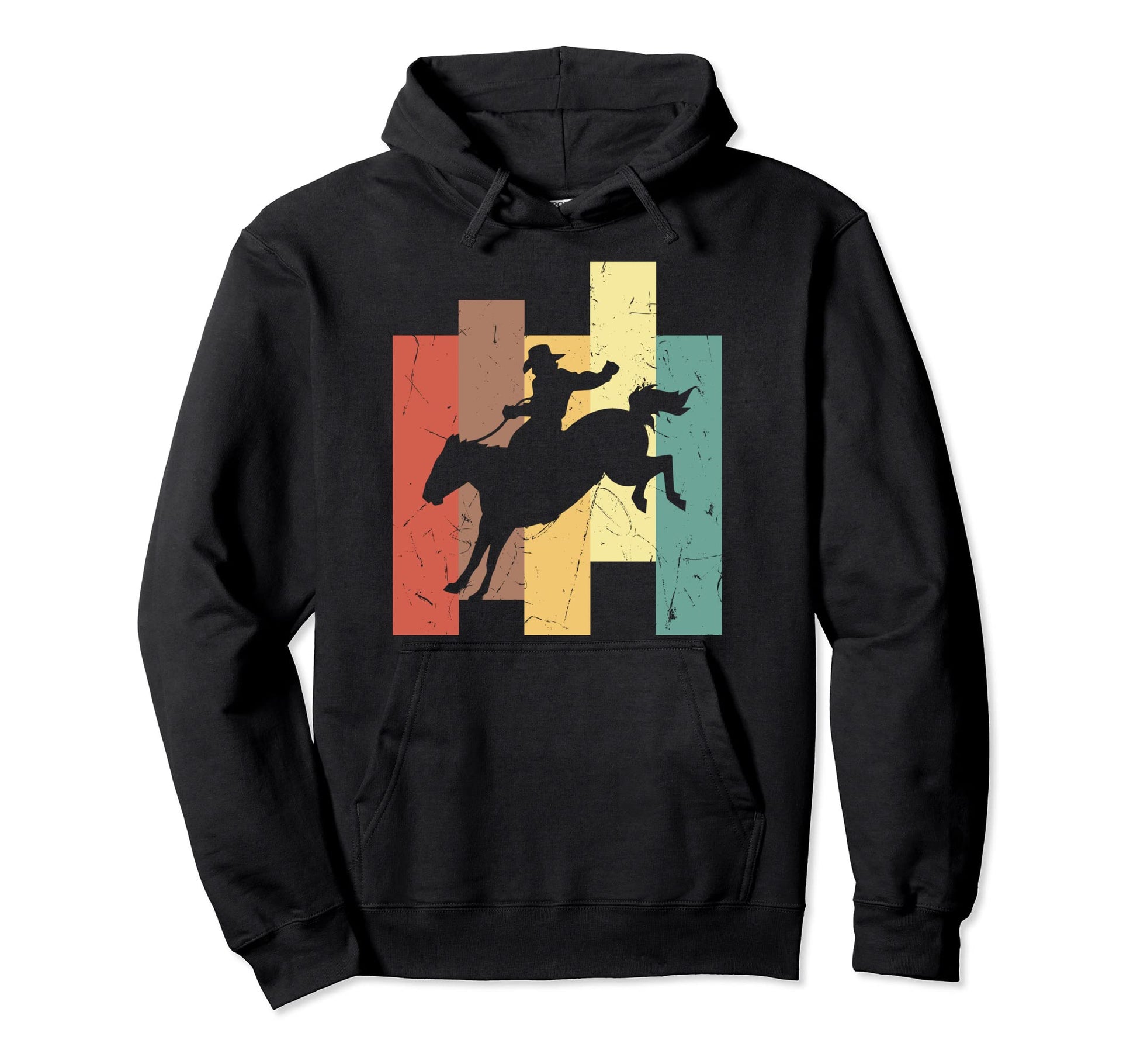 Bucking Horse Rode Cowboys Hoodie - Unique Graphic Unisex - T-Shirt, Sweatshirt, Hoodie