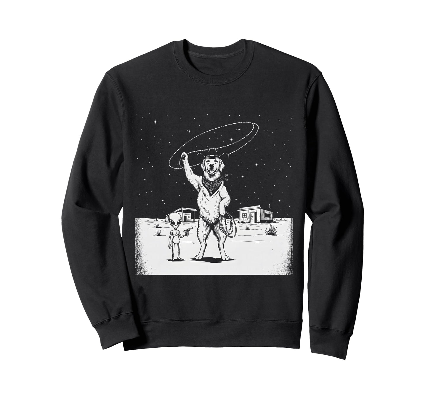 Funny Golden Retriever Cowboy Sweatshirt - Casual Everyday Wear for Adults - T-Shirt, Sweatshirt, Hoodie