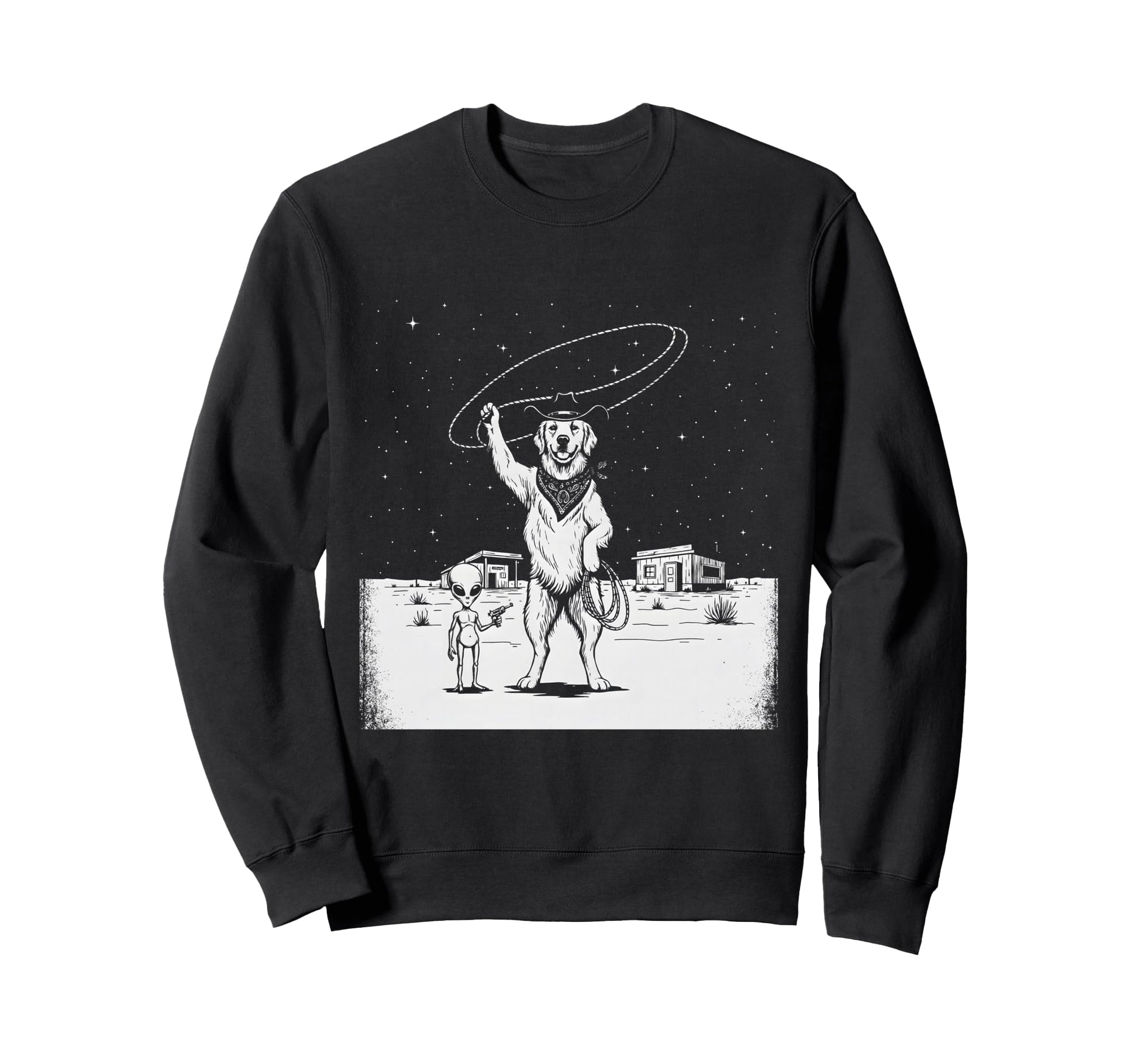 Funny Golden Retriever Cowboy Sweatshirt - Casual Everyday Wear for Adults - T-Shirt, Sweatshirt, Hoodie