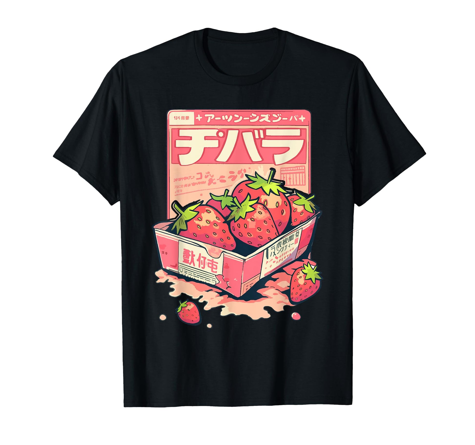 Kawaii Strawberry Japanese Vaporwave T-Shirt - Aesthetic Graphic Unisex - T-Shirt, Sweatshirt, Hoodie