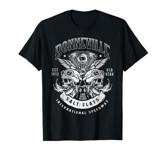 Bonneville Salt Flats Motorcycle T-Shirt - Aesthetic Graphic for Adults - T-Shirt, Sweatshirt, Hoodie