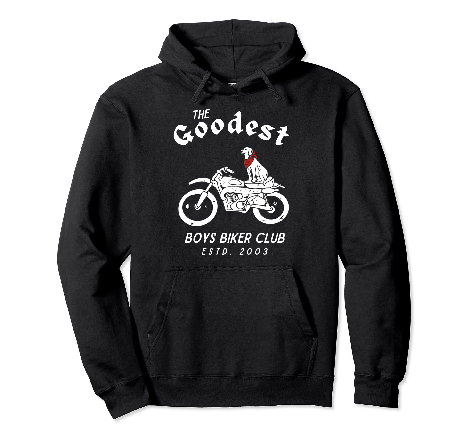 Dog Biker Motorcycle Club Puppy Western Hoodie - Unique Graphic for Adults - T-Shirt, Sweatshirt, Hoodie