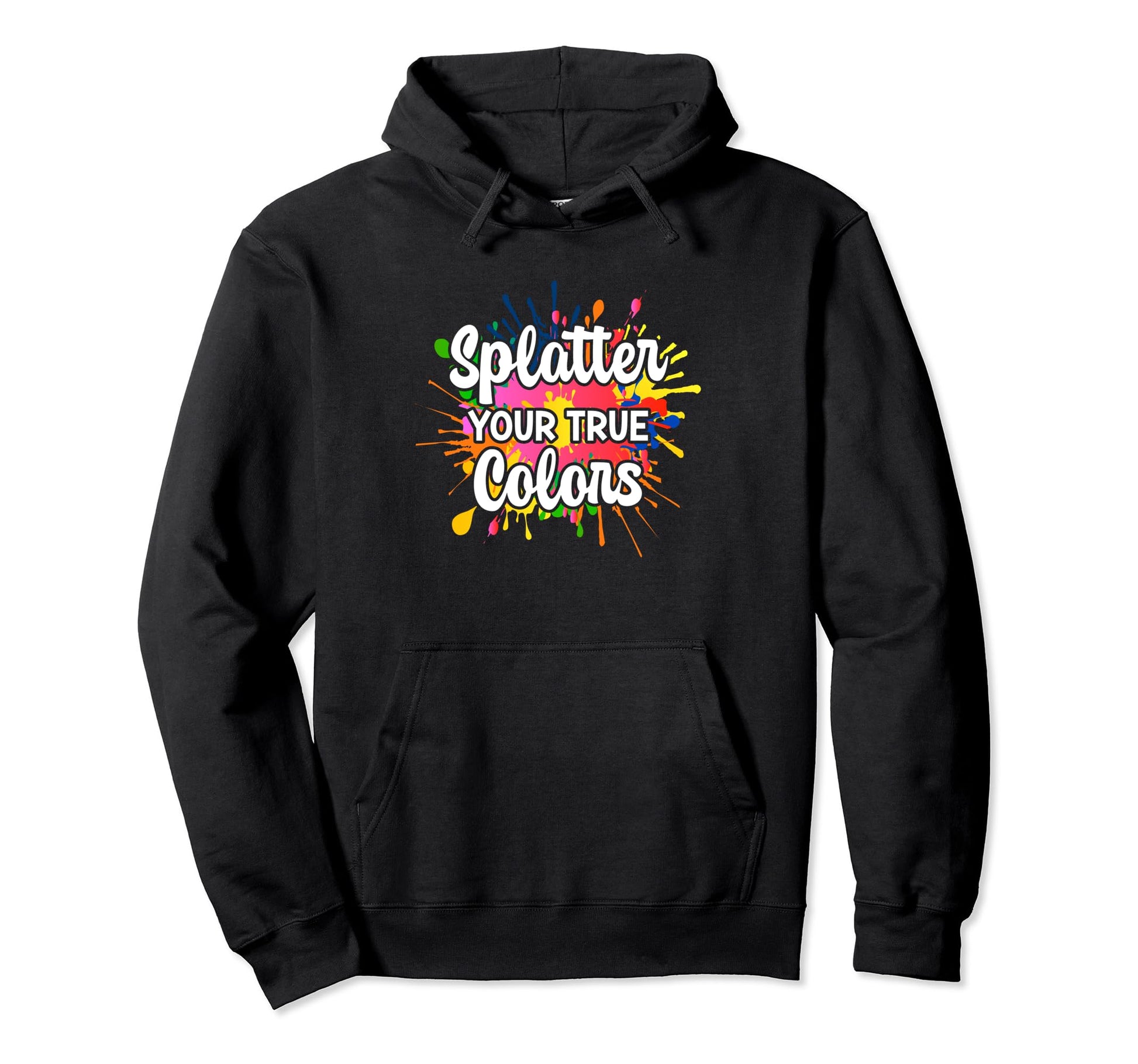 Lgbt Rainbow Paint Splatters Funny Hoodie - Novelty Apparel for Adults - T-Shirt, Sweatshirt, Hoodie
