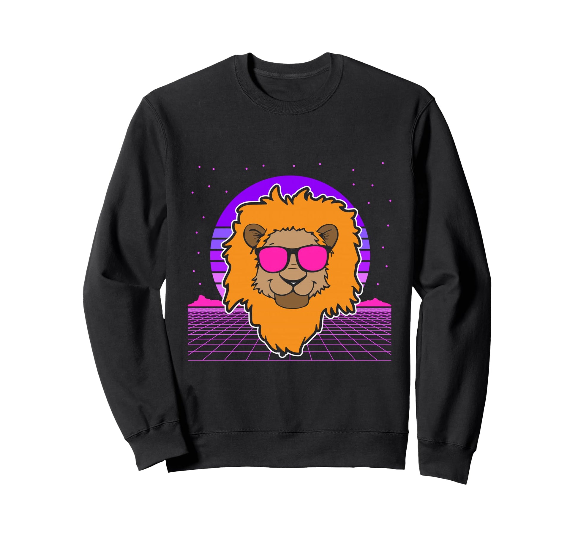 Aesthetic Vaporwave Outfits Lion Sweatshirt - Trendy Graphic Unisex - T-Shirt, Sweatshirt, Hoodie