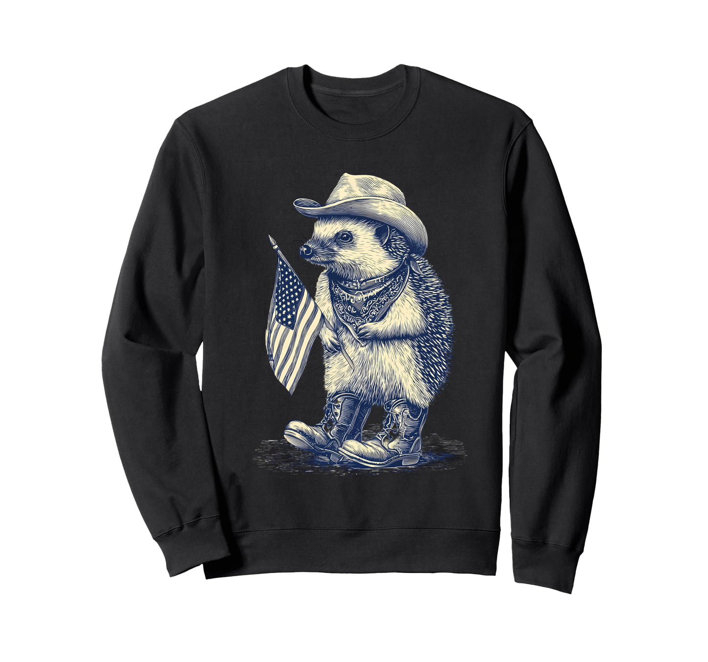 Country Cowboy Hedgehog Rodeo Sweatshirt - Novelty Apparel for Adults - T-Shirt, Sweatshirt, Hoodie