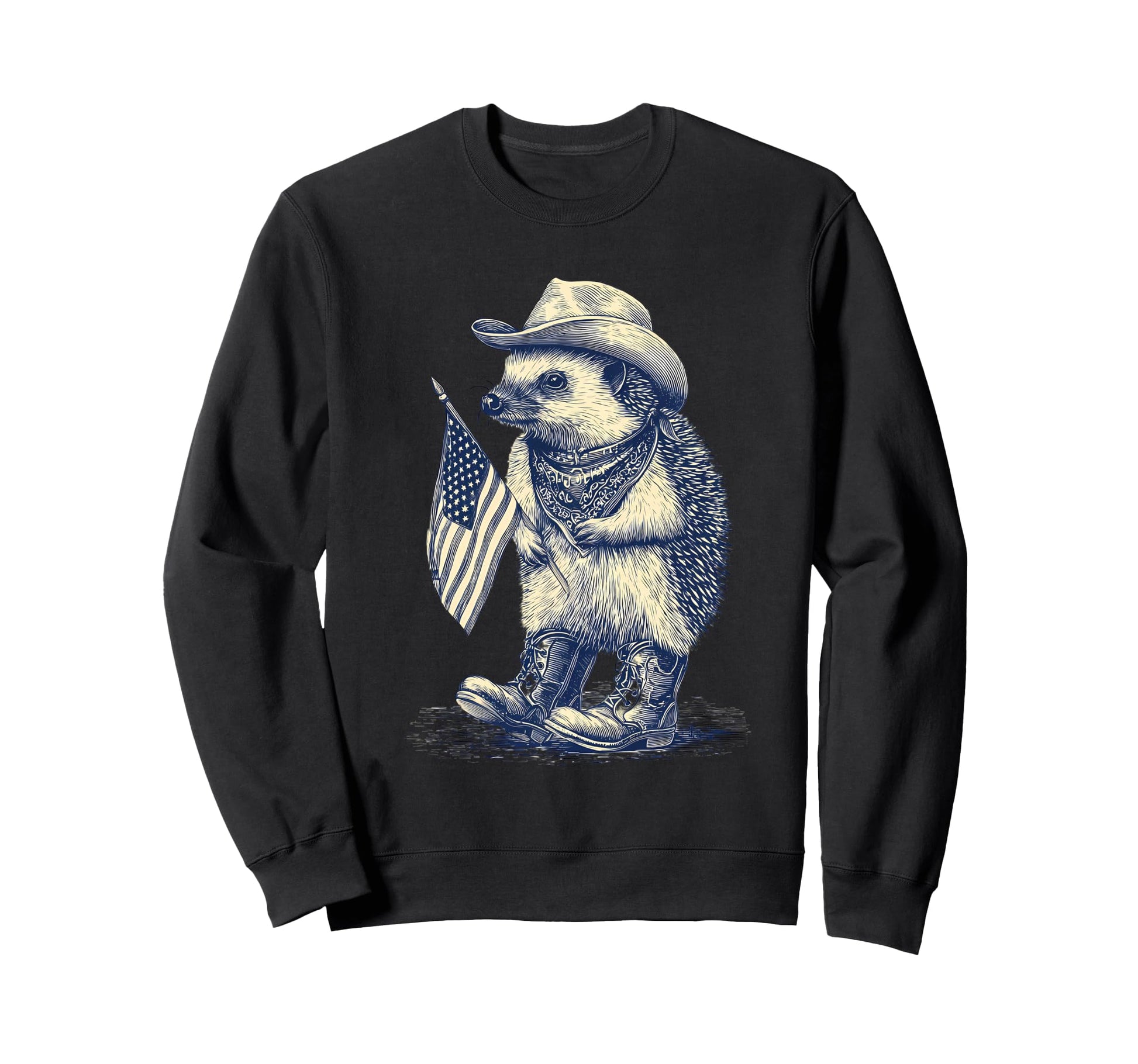 Country Cowboy Hedgehog Rodeo Sweatshirt - Novelty Apparel for Adults - T-Shirt, Sweatshirt, Hoodie