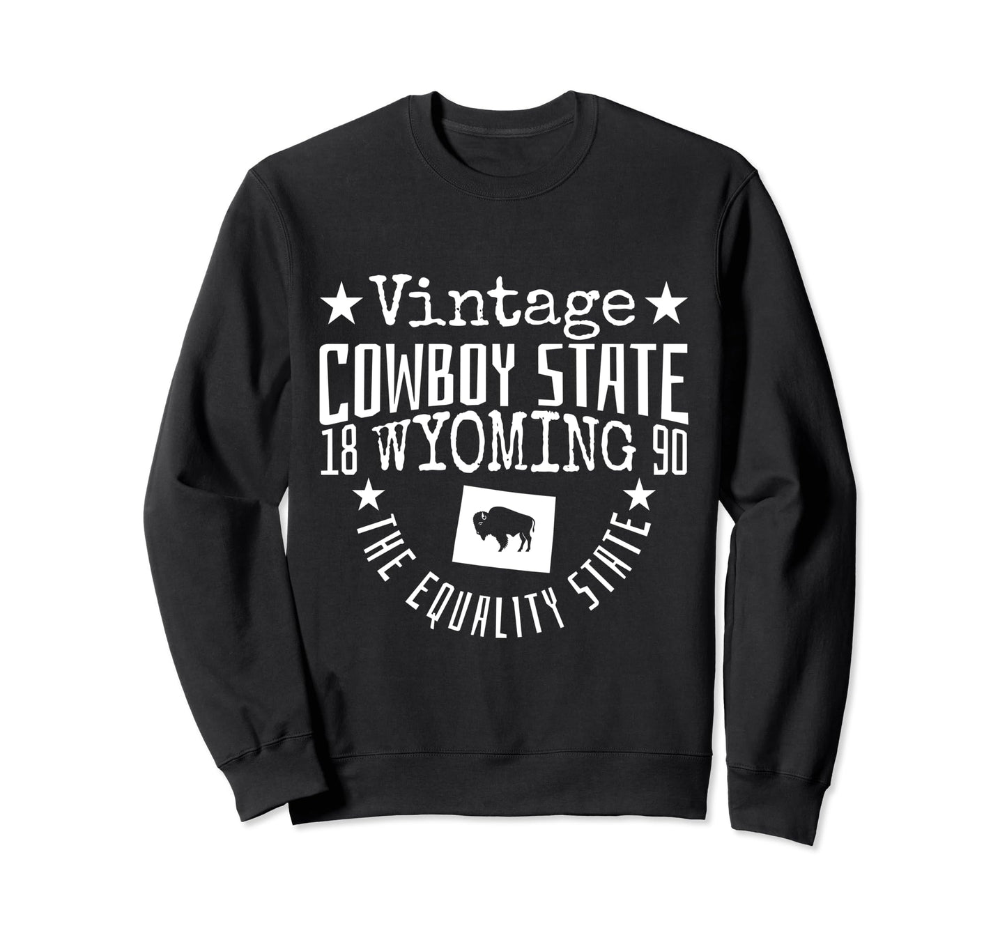 Wyoming Equality State Est 1890 Cowboy Sweatshirt - Unique Graphic Unisex - T-Shirt, Sweatshirt, Hoodie