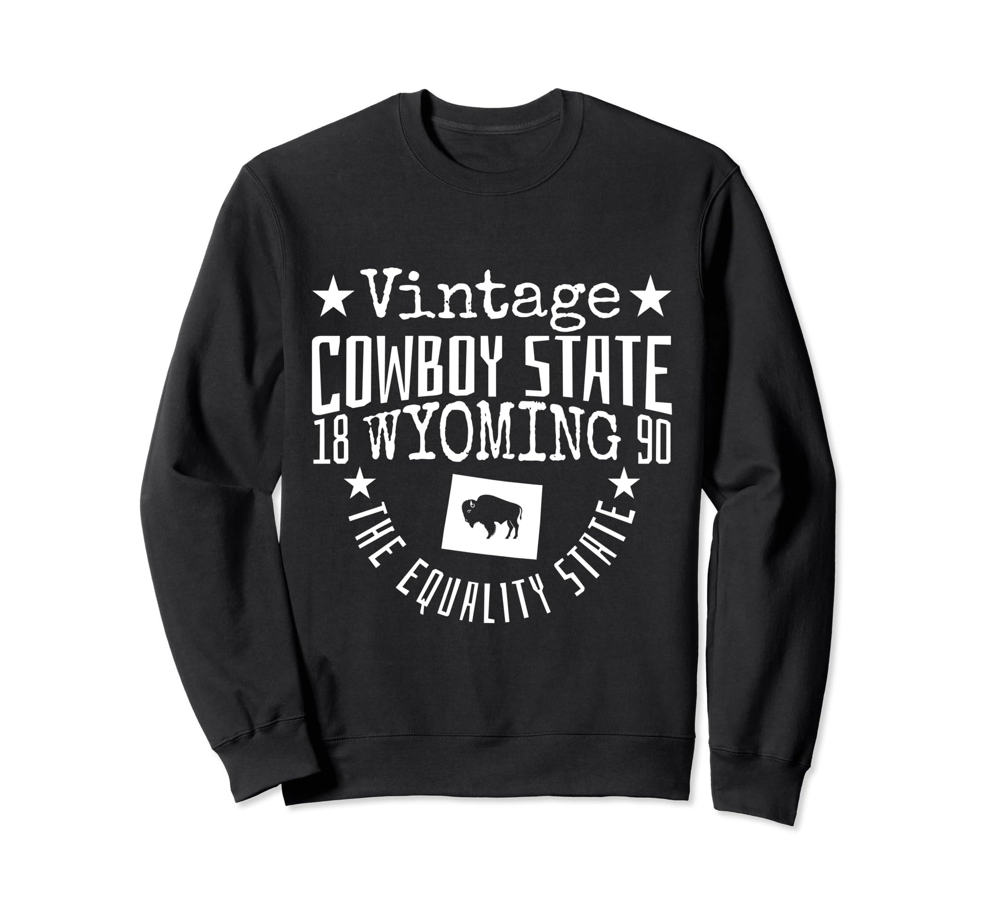 Wyoming Equality State Est 1890 Cowboy Sweatshirt - Unique Graphic Unisex - T-Shirt, Sweatshirt, Hoodie