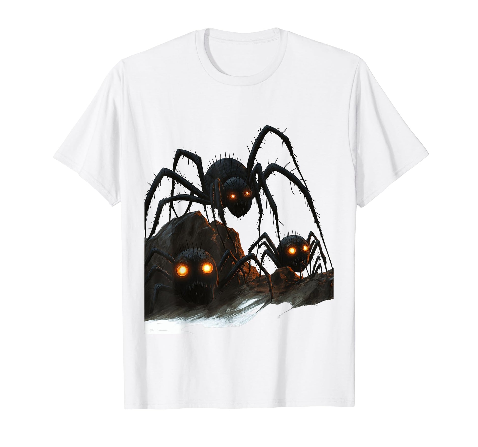 Horror Spiders Emerging From Rocks T-Shirt - Streetwear Style for Adults - T-Shirt, Sweatshirt, Hoodie