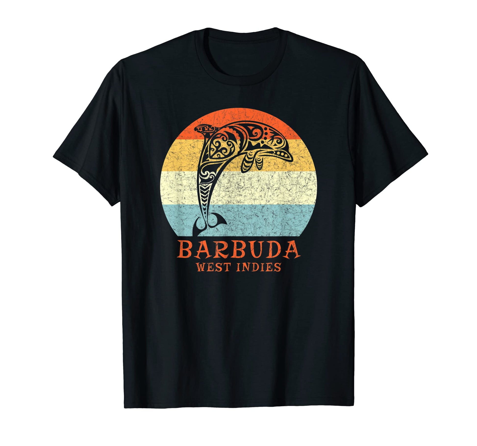 Barbuda West Indies Tribal Dolphin T-Shirt - Aesthetic Graphic for Adults - T-Shirt, Sweatshirt, Hoodie