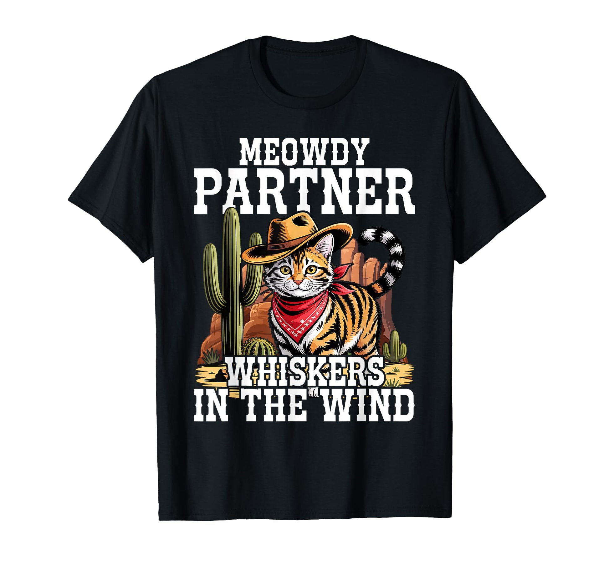 Meowdy Partner Cowboy Cat T-Shirt - Aesthetic Graphic Men Women - T-Shirt, Sweatshirt, Hoodie