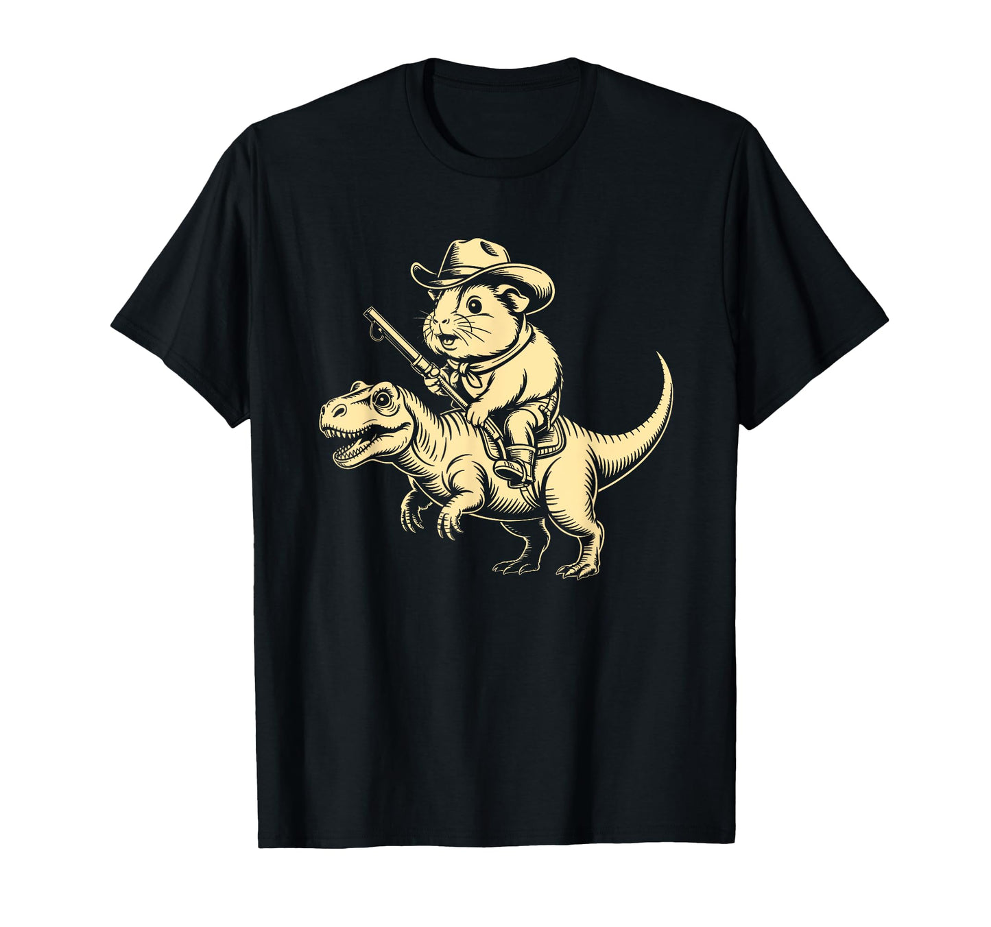 Guinea Pig Cowboy Dinosaur T-Shirt - Fun Novelty Design for Adults - T-Shirt, Sweatshirt, Hoodie