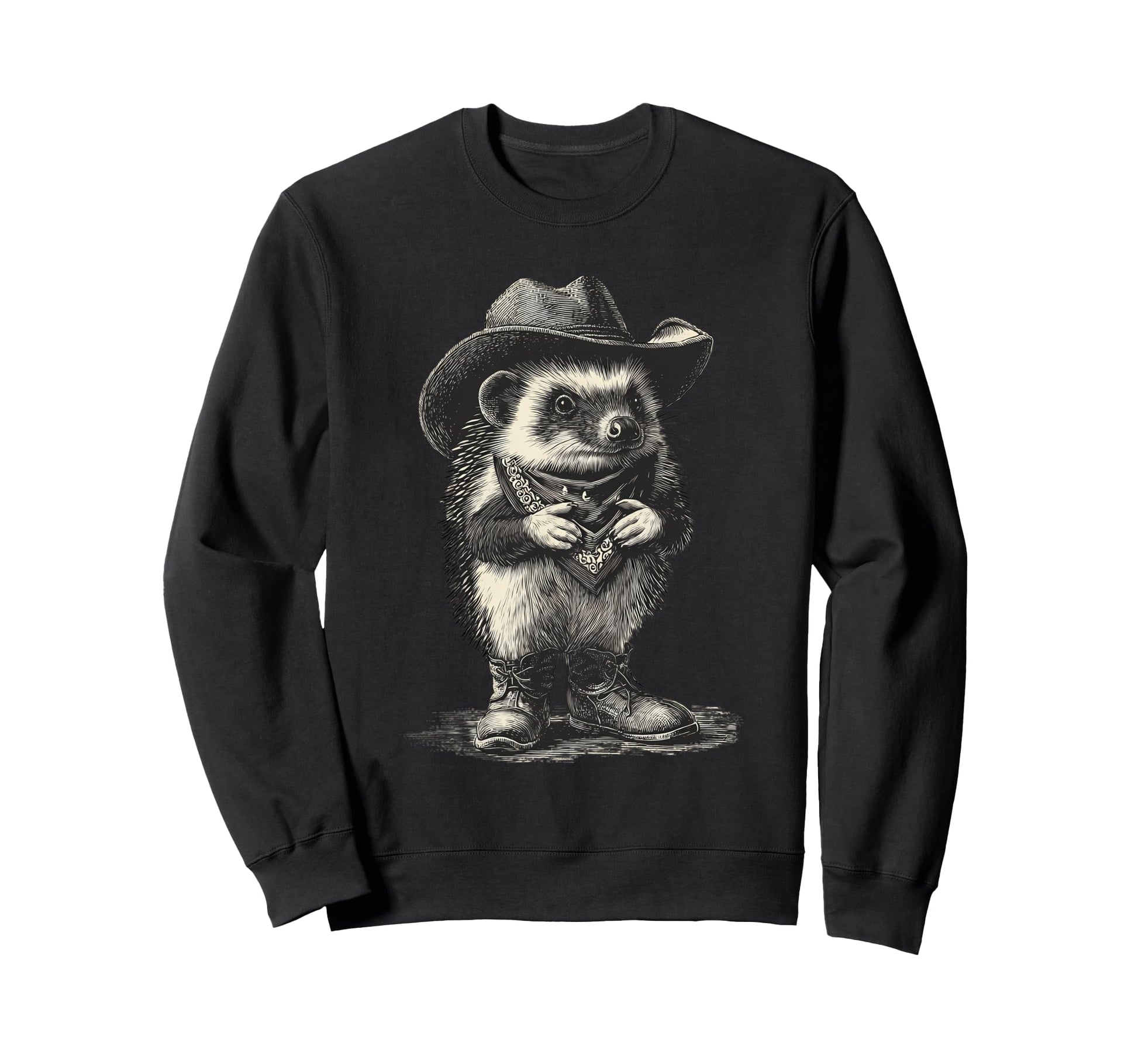 Country Cowboy Hedgehog Rodeo Sweatshirt - Casual Everyday Wear Unisex - T-Shirt, Sweatshirt, Hoodie