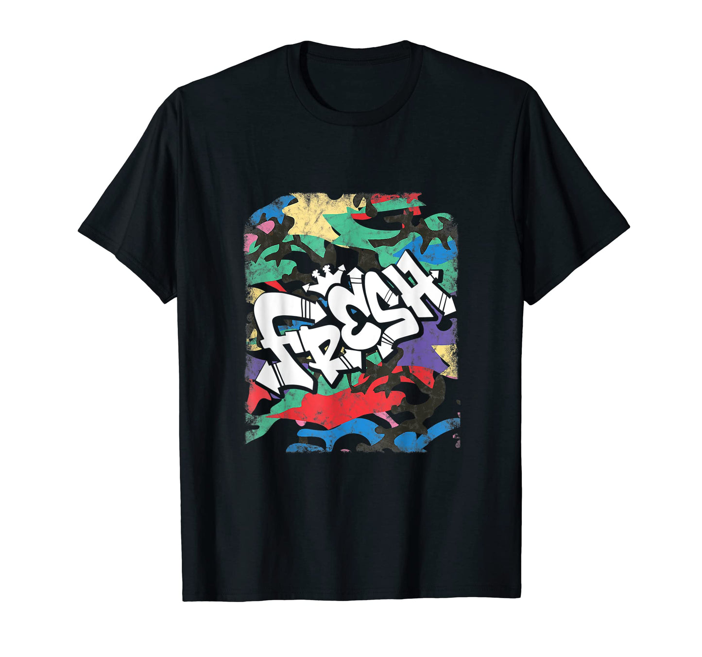 Fresh Hip Hop 80S 90S Old School Camo Rap T-Shirt - Trendy Graphic Unisex - T-Shirt, Sweatshirt, Hoodie