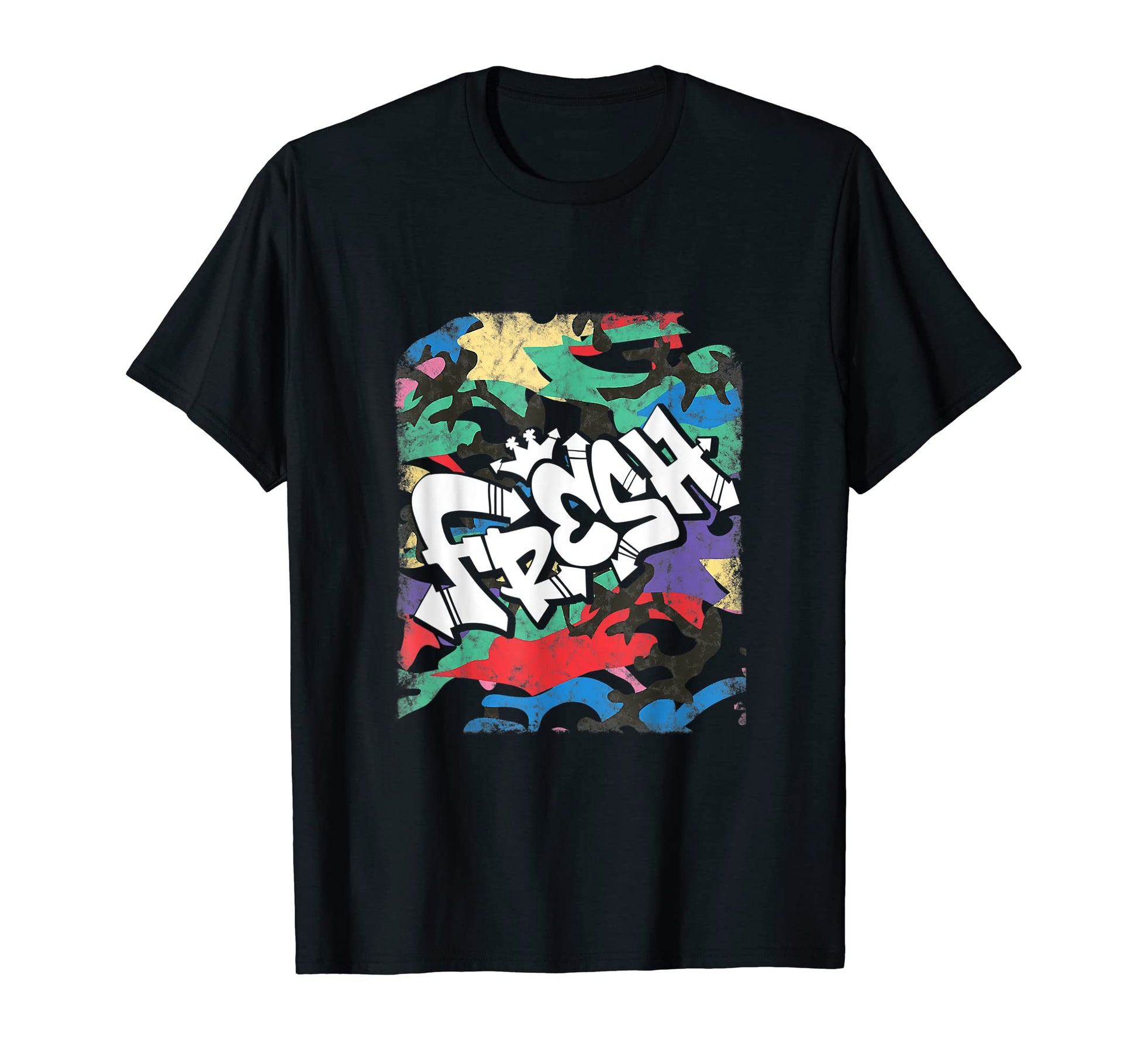 Fresh Hip Hop 80S 90S Old School Camo Rap T-Shirt - Trendy Graphic Unisex - T-Shirt, Sweatshirt, Hoodie